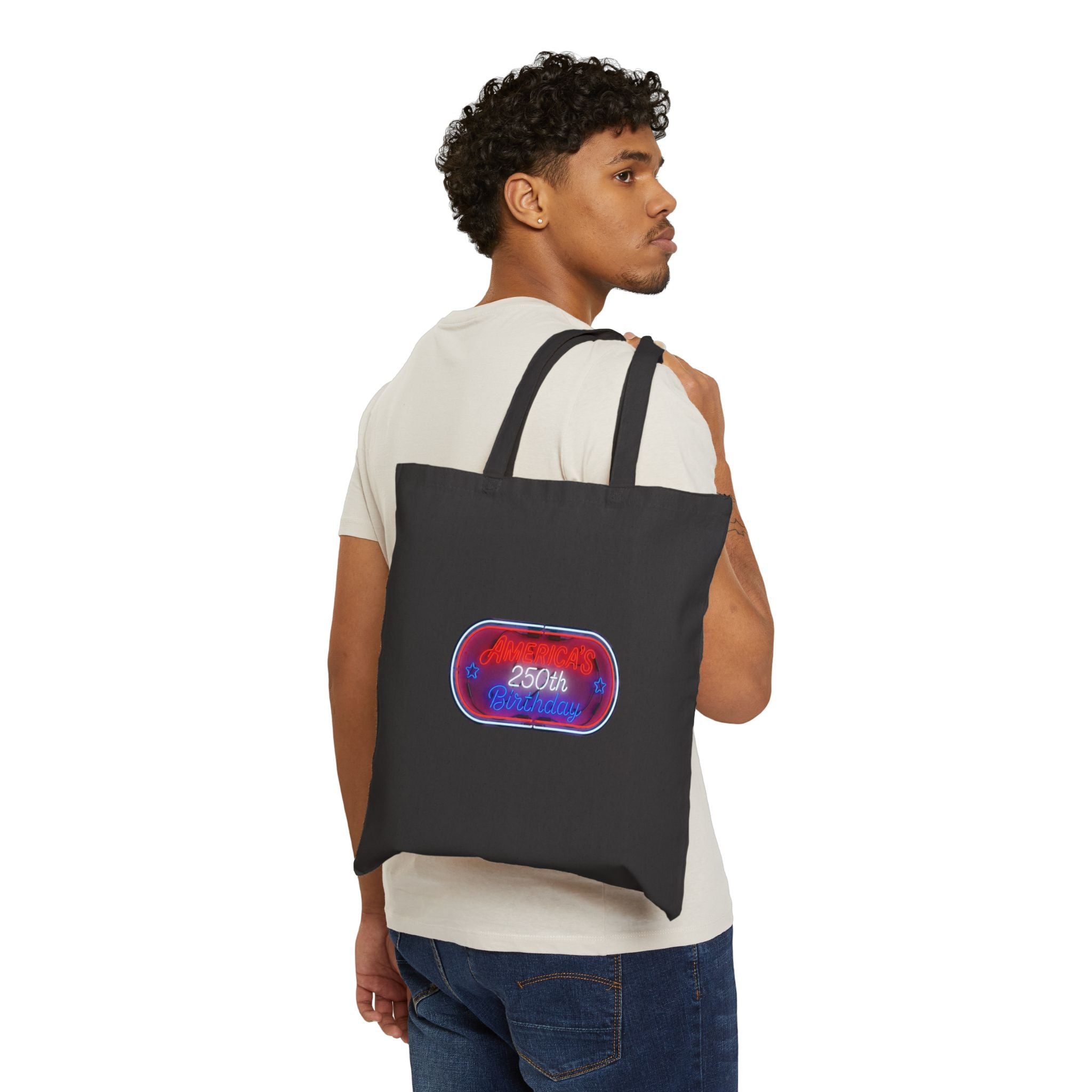 Vintage America's 250th Birthday Canvas Tote Bag
