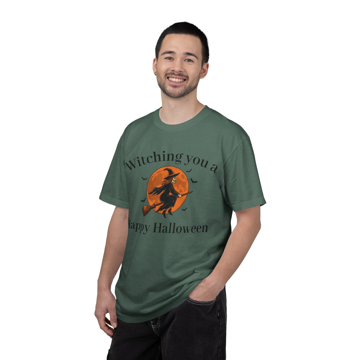 Halloween Witch T-Shirt — "Witching You a Happy Halloween" Graphic Tee
