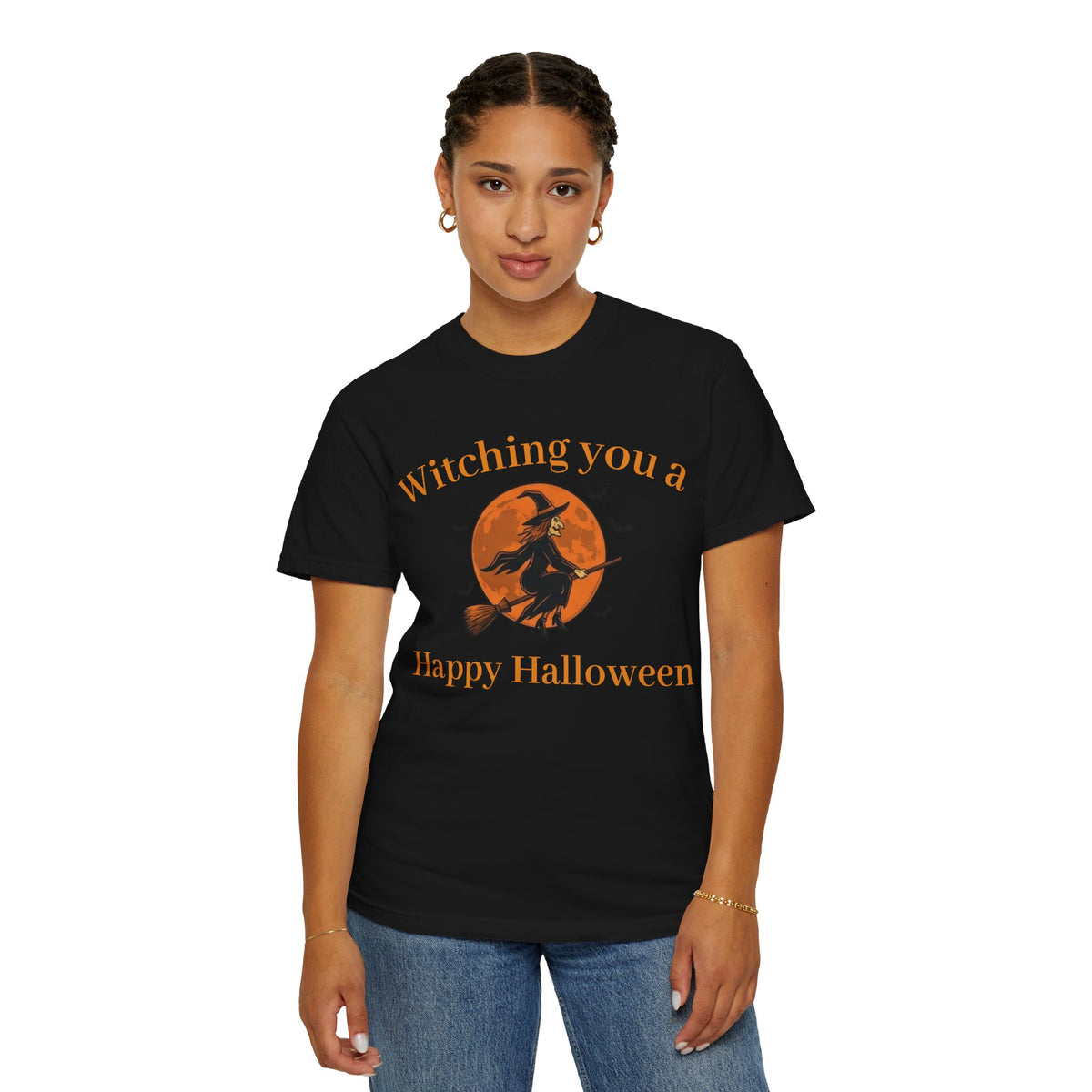 Halloween Witch T-Shirt — "Witching You a Happy Halloween" Graphic Tee