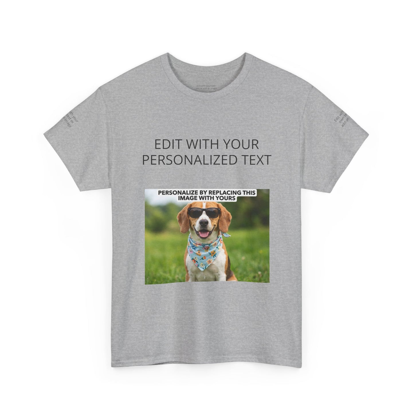 Fully Customizable Multi-Photo T-Shirt – Personalized Text & Image 5-Zone Tee