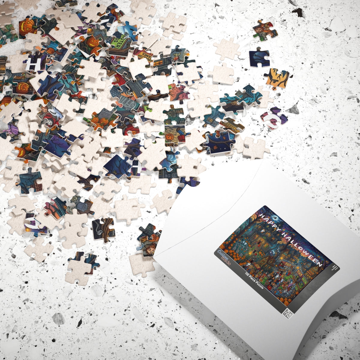 Happy Halloween Haunted House Puzzle – Spooky Pumpkin Patch Jigsaw (110–1014 pcs)