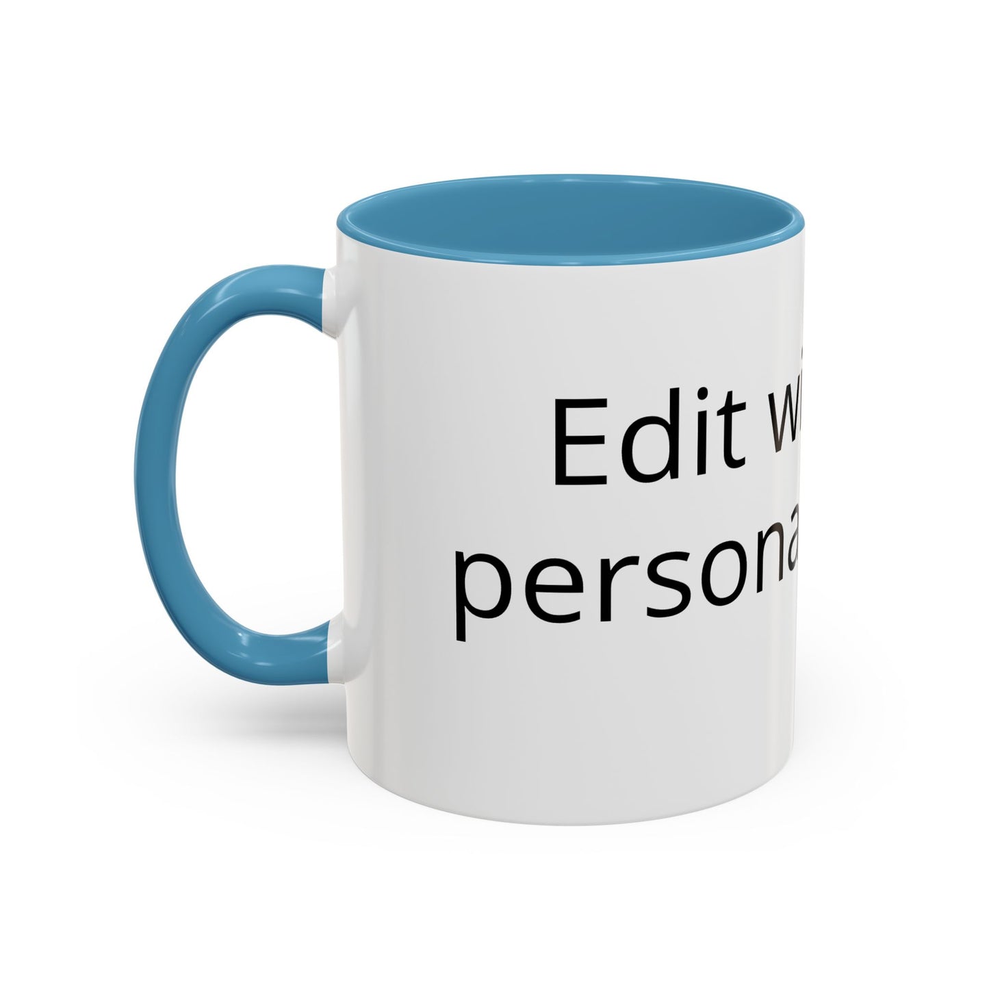 Personalized Accent Coffee Mug — Custom Text Black-Trim 11/15oz