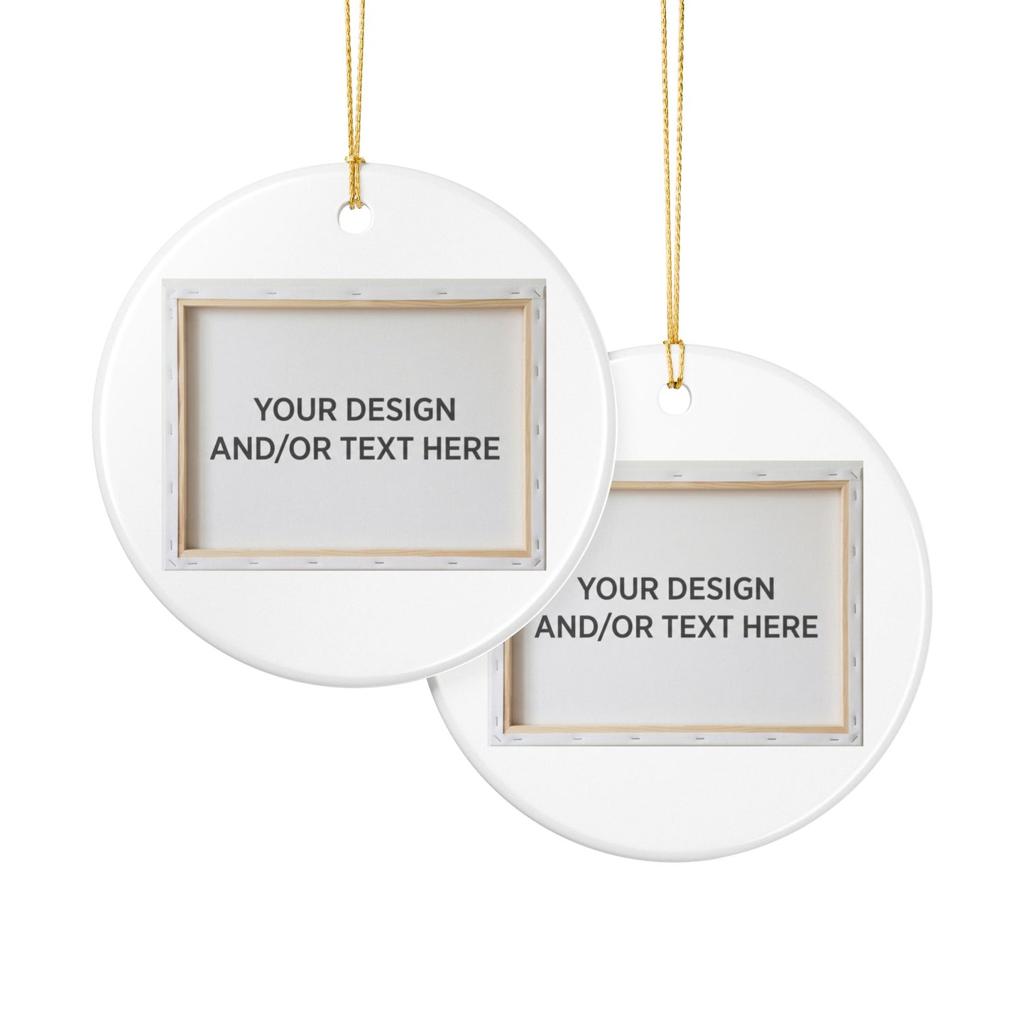 Design Your Way!  Custom Ceramic Ornament - Personalized Photo & Text Holiday Decoration