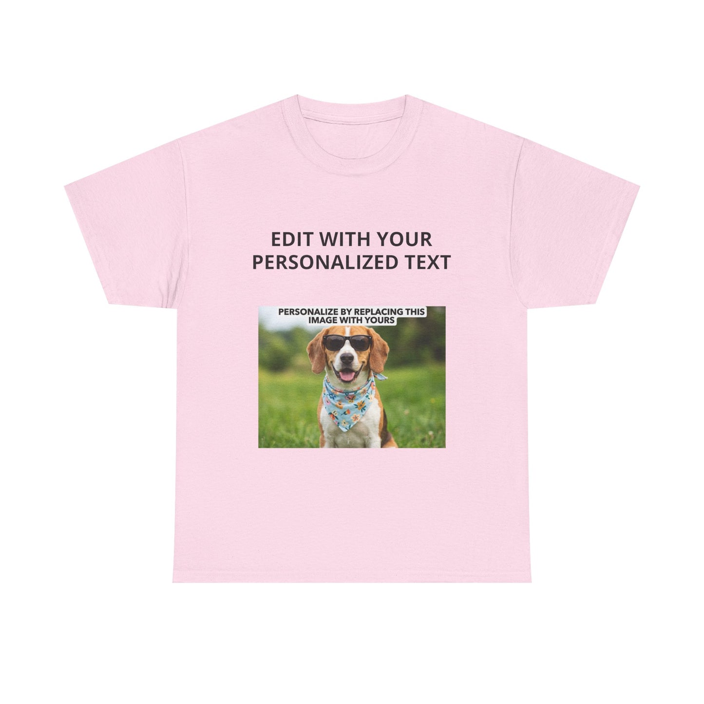 Fully Customizable Multi-Photo T-Shirt – Personalized Text & Image 2-Zone Tee