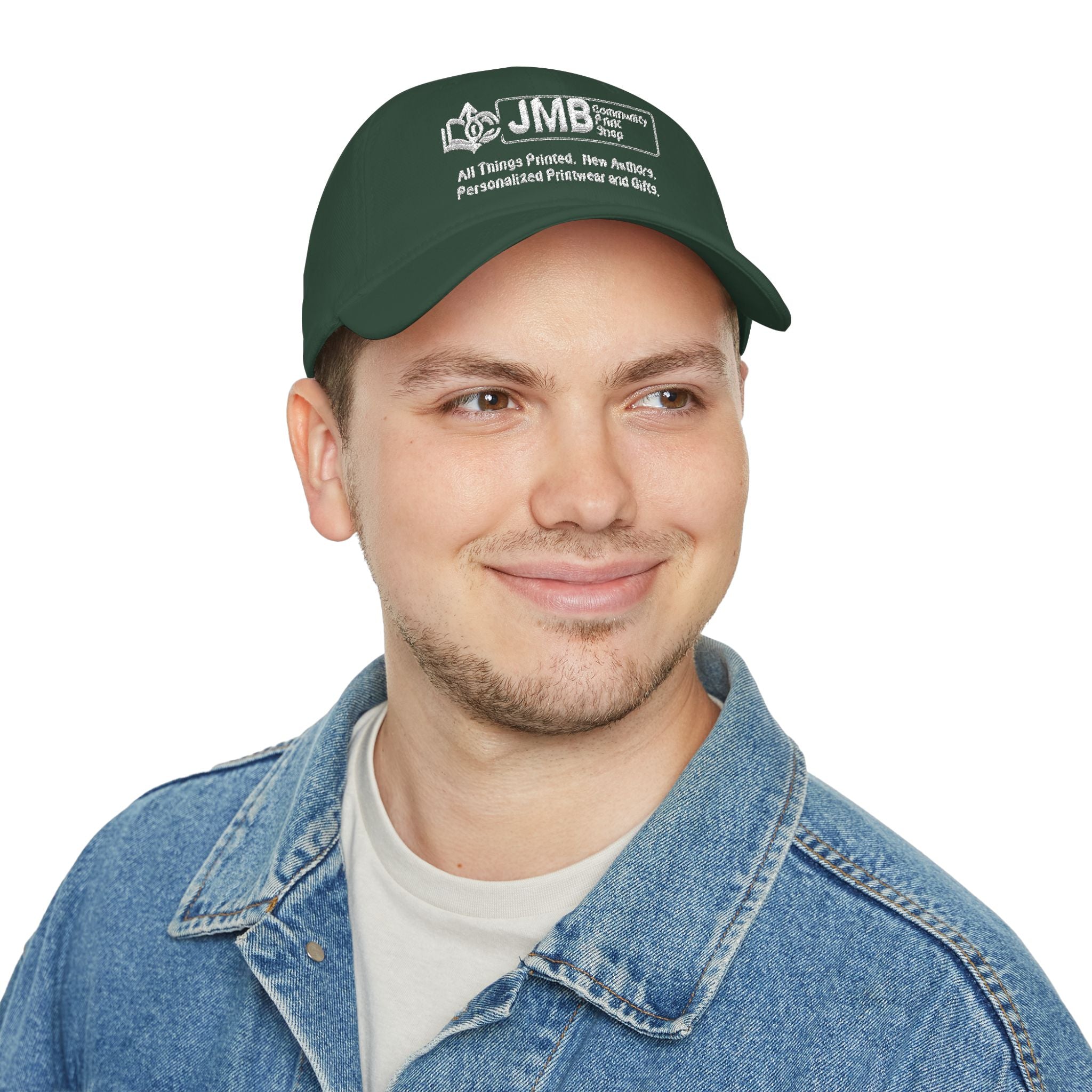 DYW - Embroidered Low Profile Baseball Cap — JMB Community Print Shop White Logo Hat
