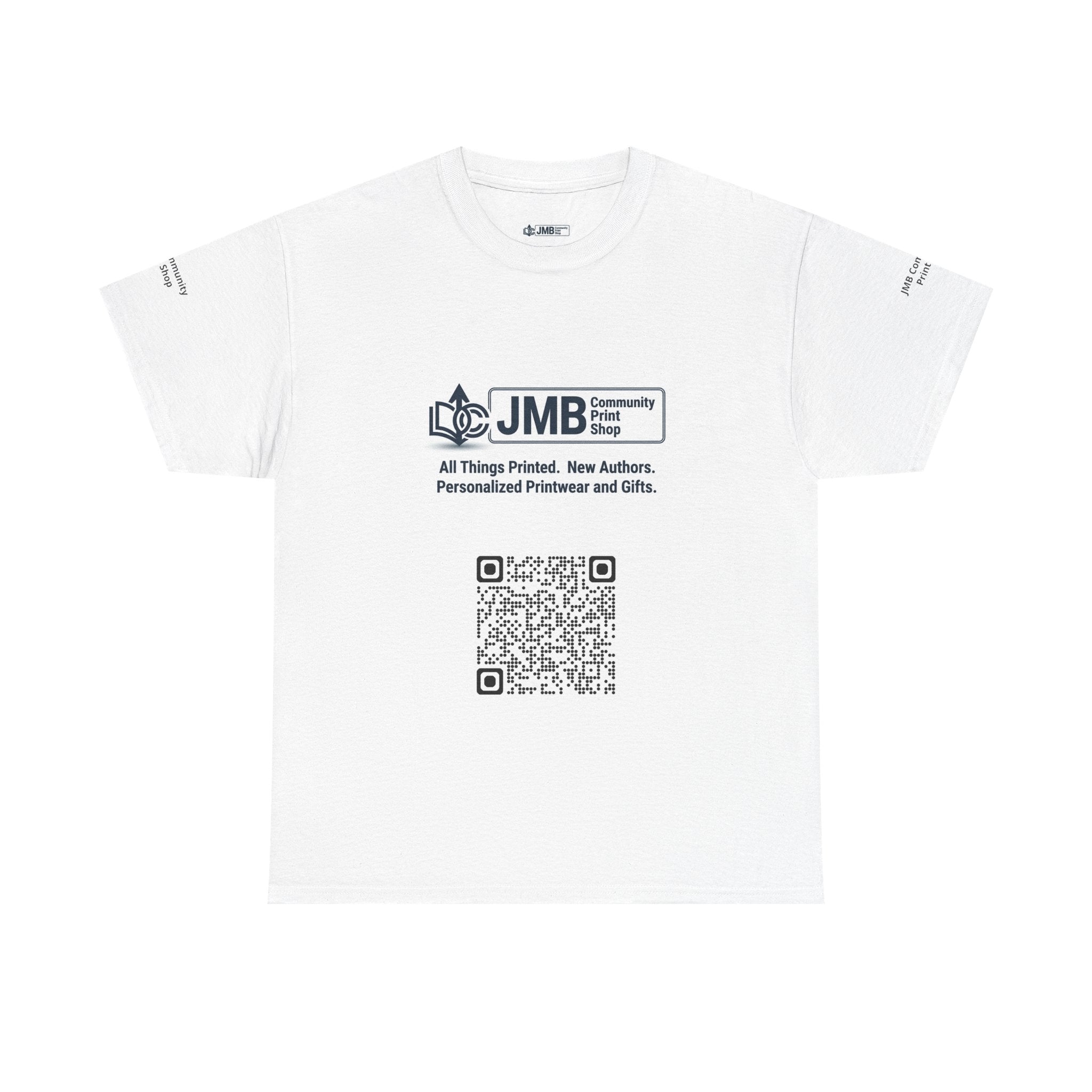 JMB Community Print Shop Logo Tee — Personalized Print & New Authors Promotional T‑Shirt