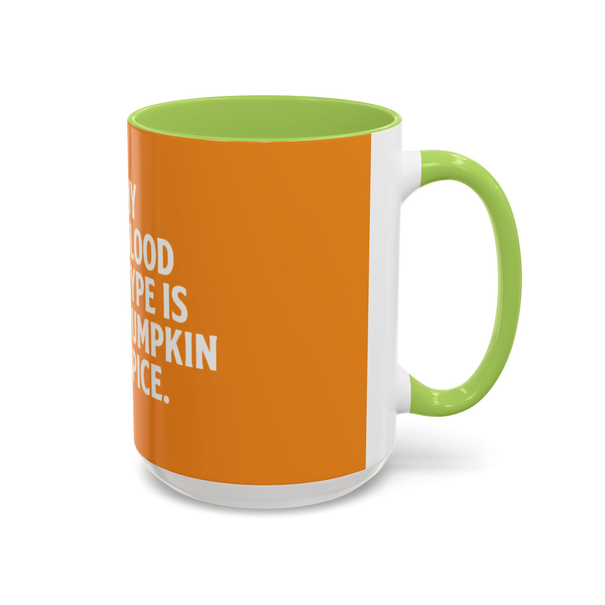 Pumpkin Spice Skull Coffee Mug — “My Blood Type Is Pumpkin Spice” Accent Mug