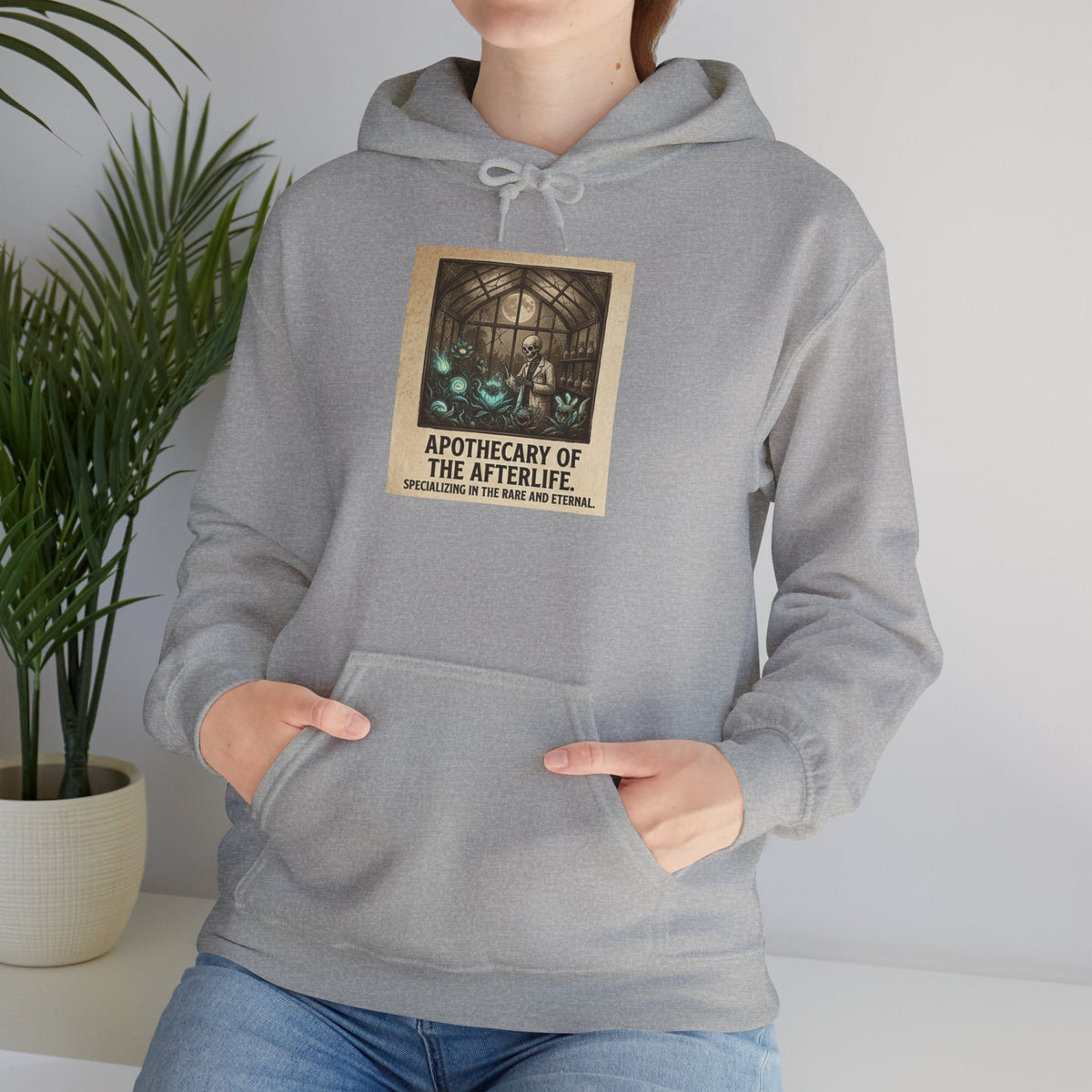 Apothecary of the Afterlife Hoodie – Gothic Vintage Potion Shop Sweatshirt