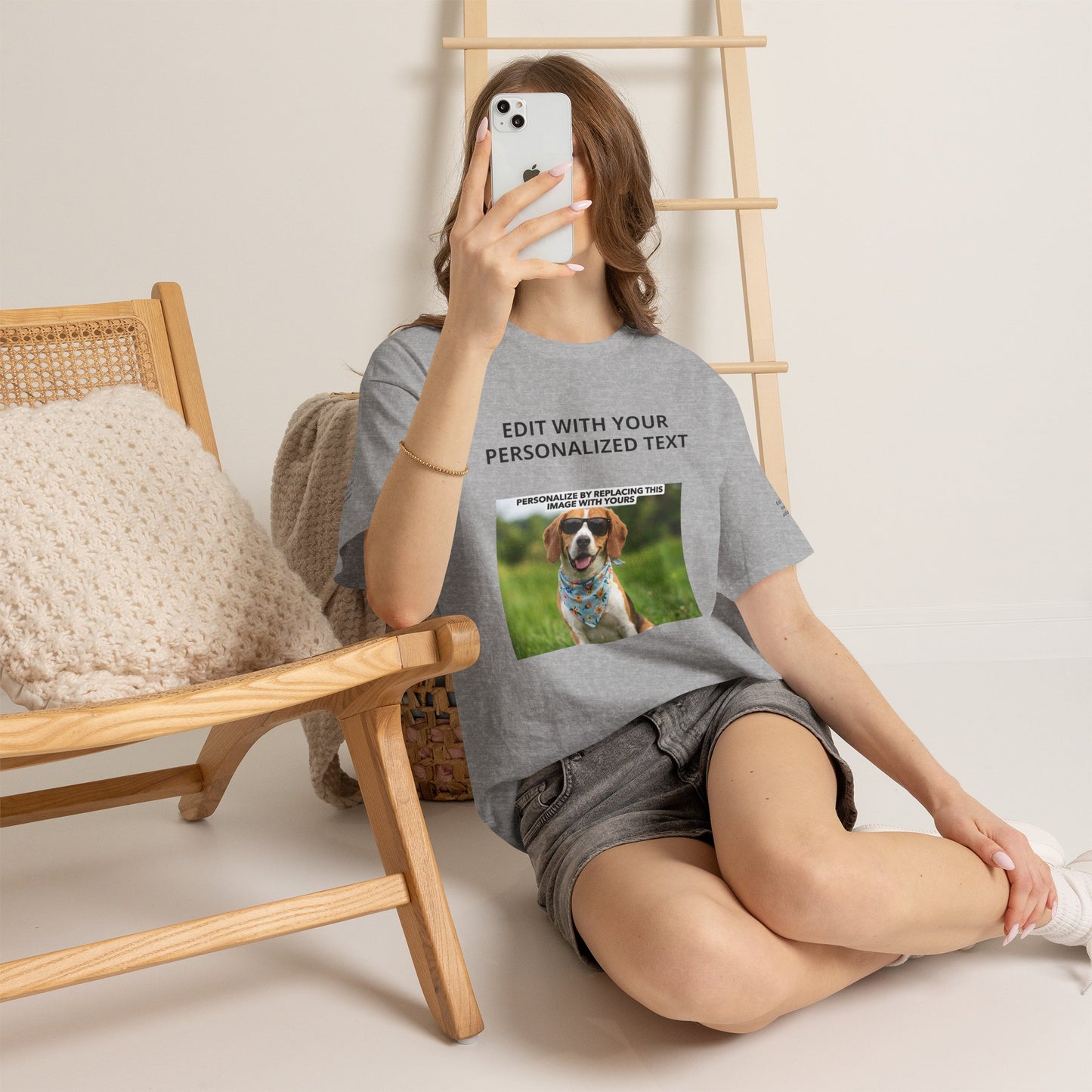 Fully Customizable Multi-Photo T-Shirt – Personalized Text & Image 5-Zone Tee