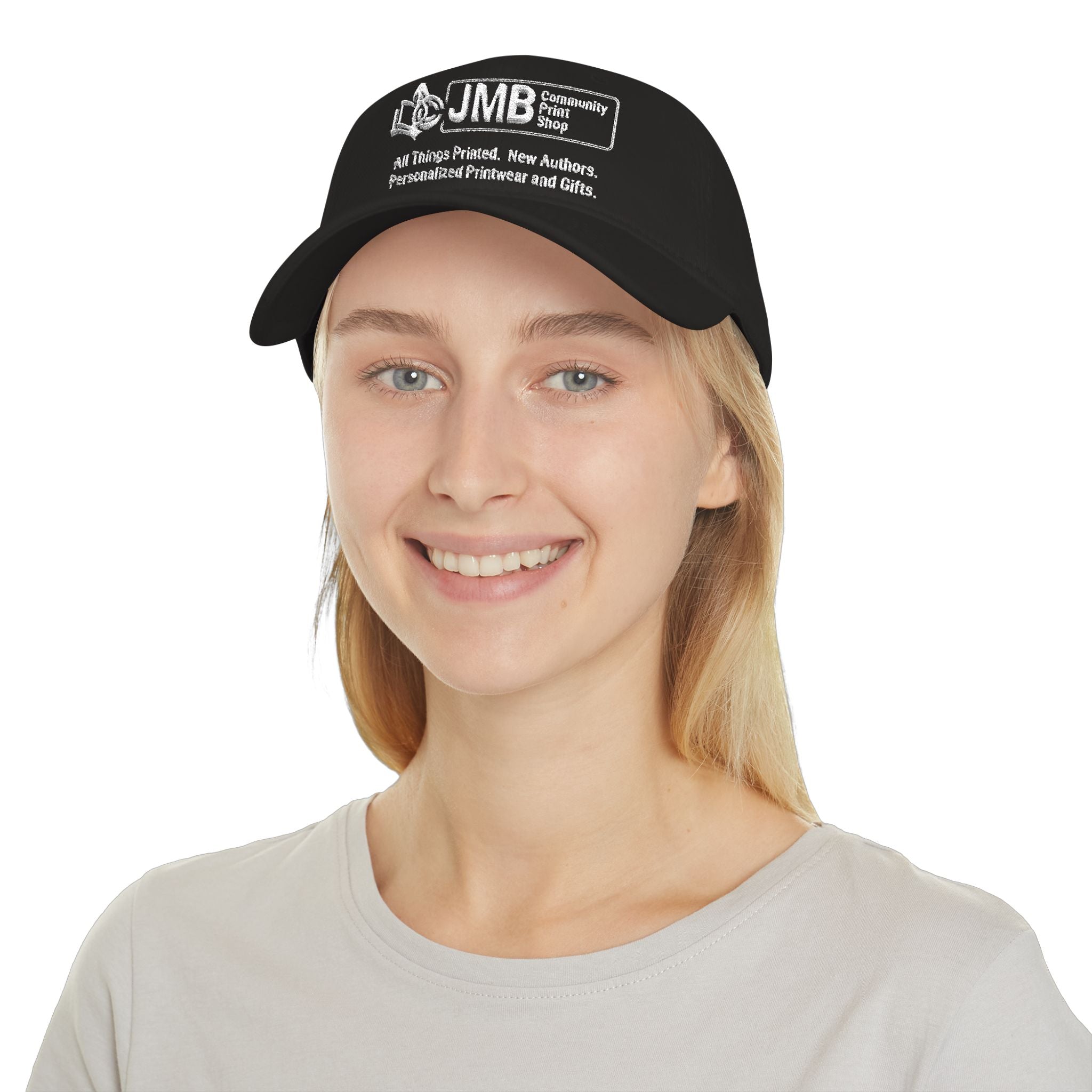 DYW - Embroidered Low Profile Baseball Cap — JMB Community Print Shop White Logo Hat