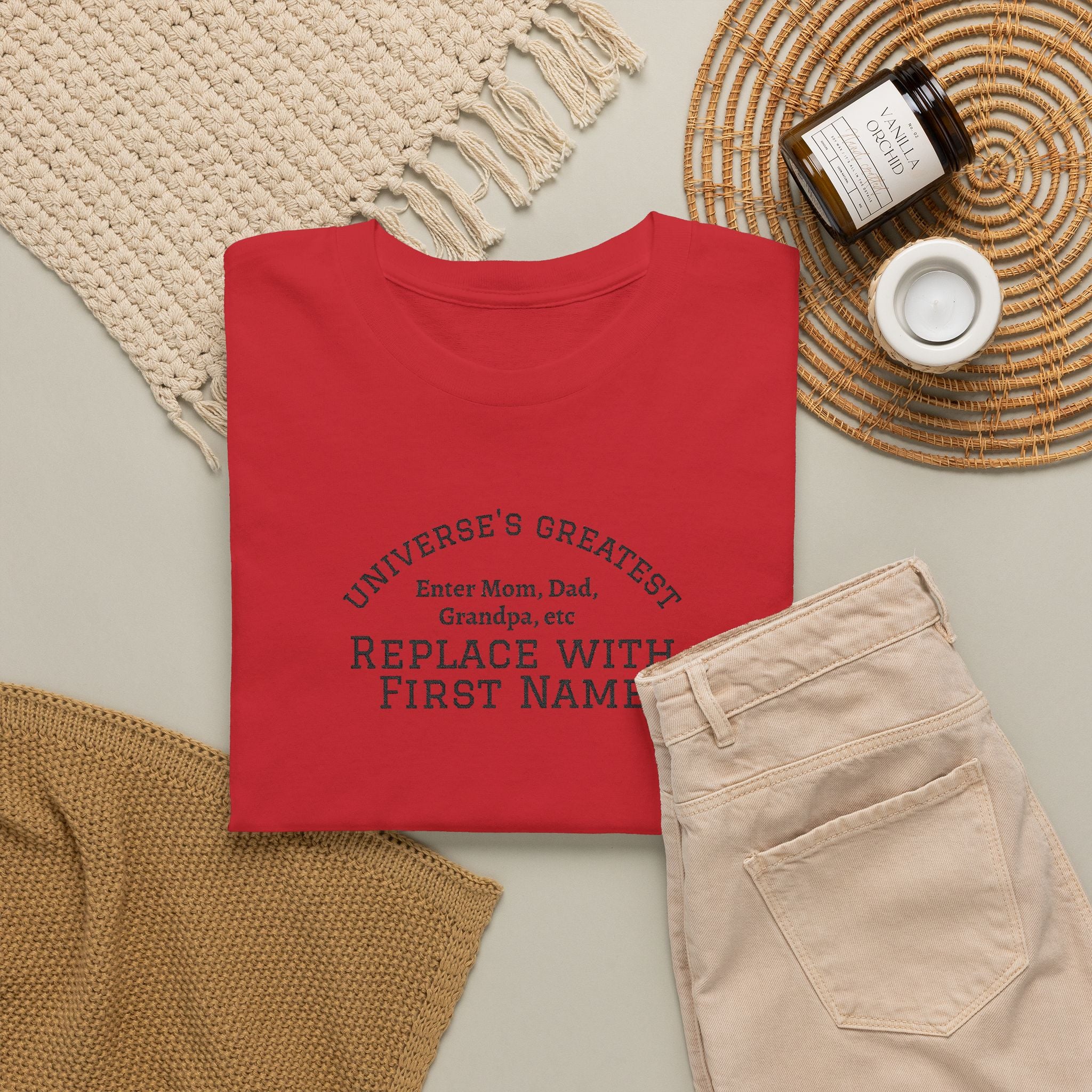 Universe's Greatest Mom, Dad, or More Personalized and Embroidered T-Shirt
