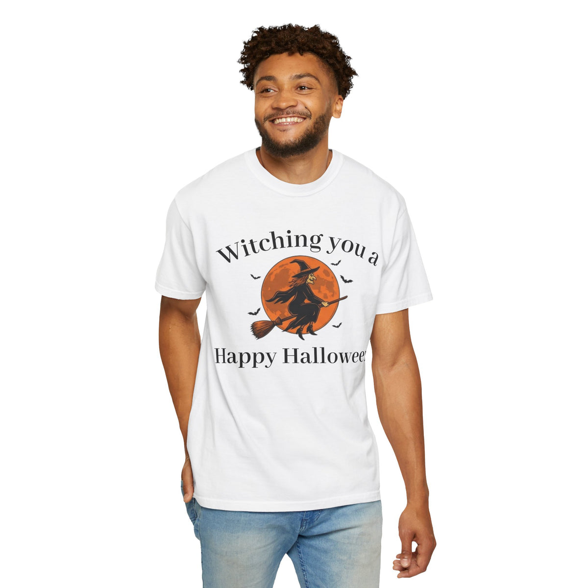Halloween Witch T-Shirt — "Witching You a Happy Halloween" Graphic Tee