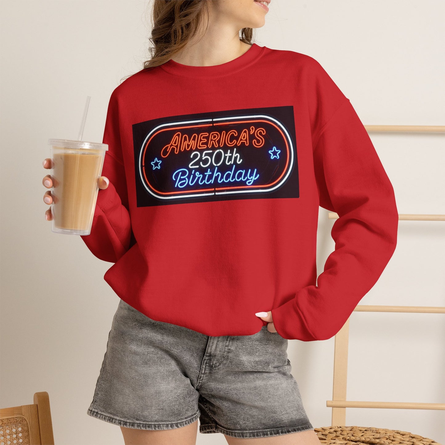 America's 250th Birthday Sweatshirt — Patriotic 4th of July Crewneck