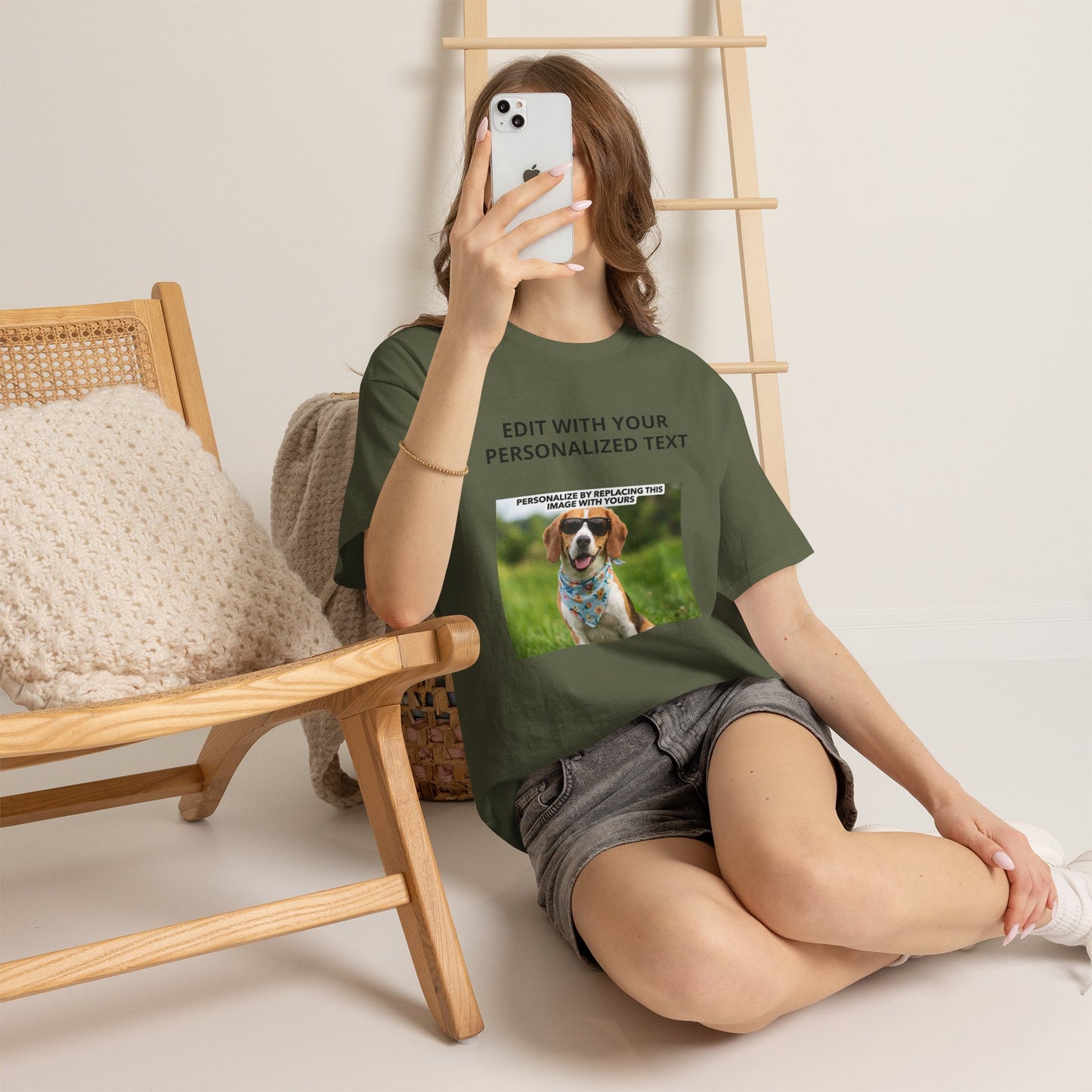 Fully Customizable Multi-Photo T-Shirt – Personalized Text & Image 2-Zone Tee