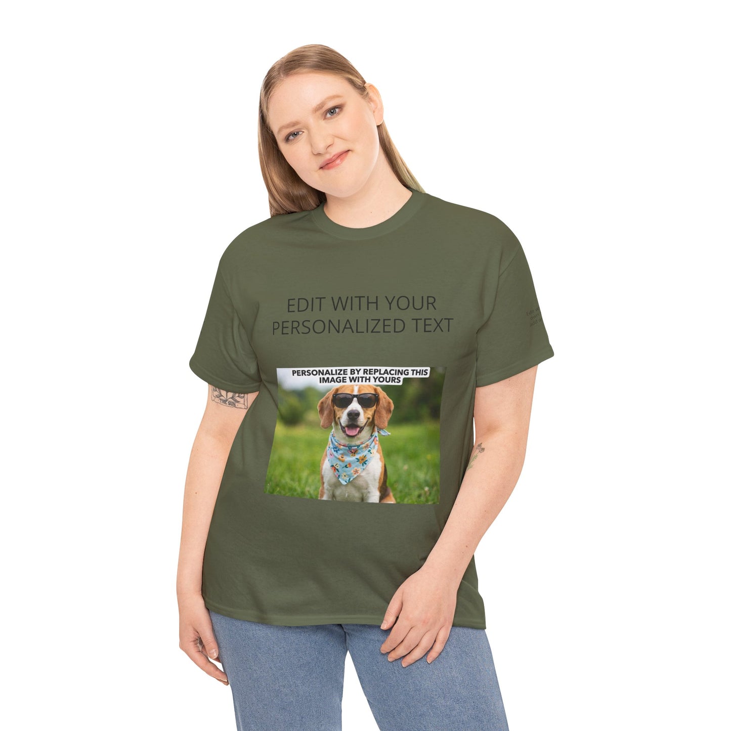 Fully Customizable Multi-Photo T-Shirt – Personalized Text & Image 5-Zone Tee