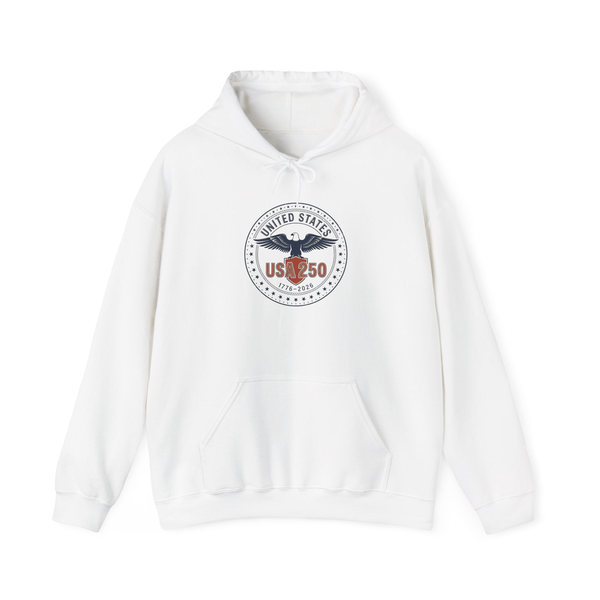 USA 250th Birthday Hoodie - 250 Years Patriotic Emblem, Independence Day Celebration