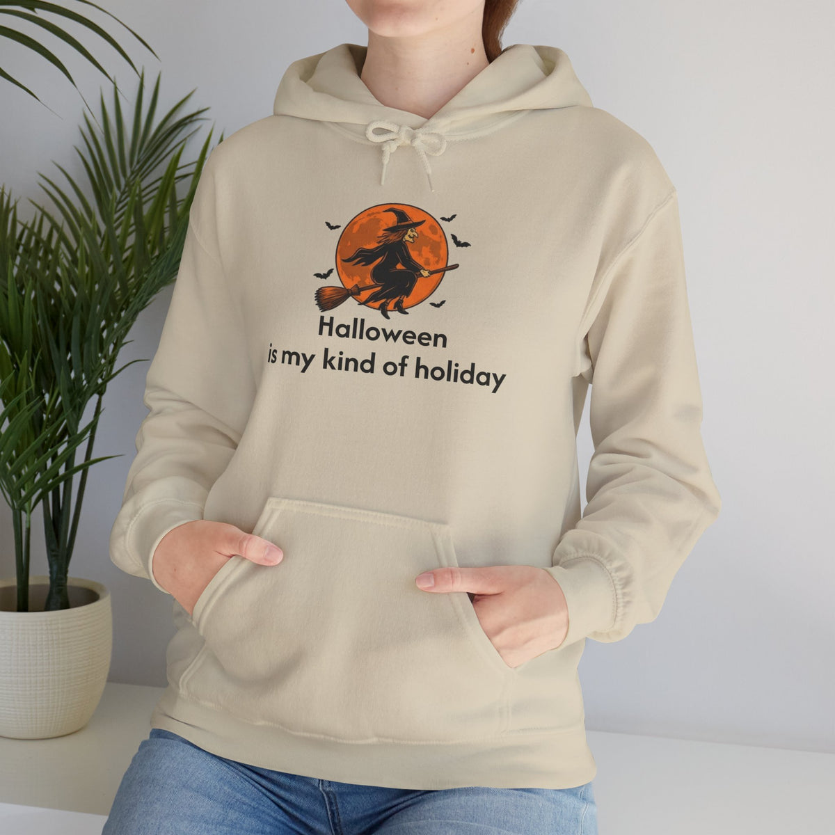 Halloween Hoodie — "Halloween is my kind of holiday" Witch Moon Sweatshirt