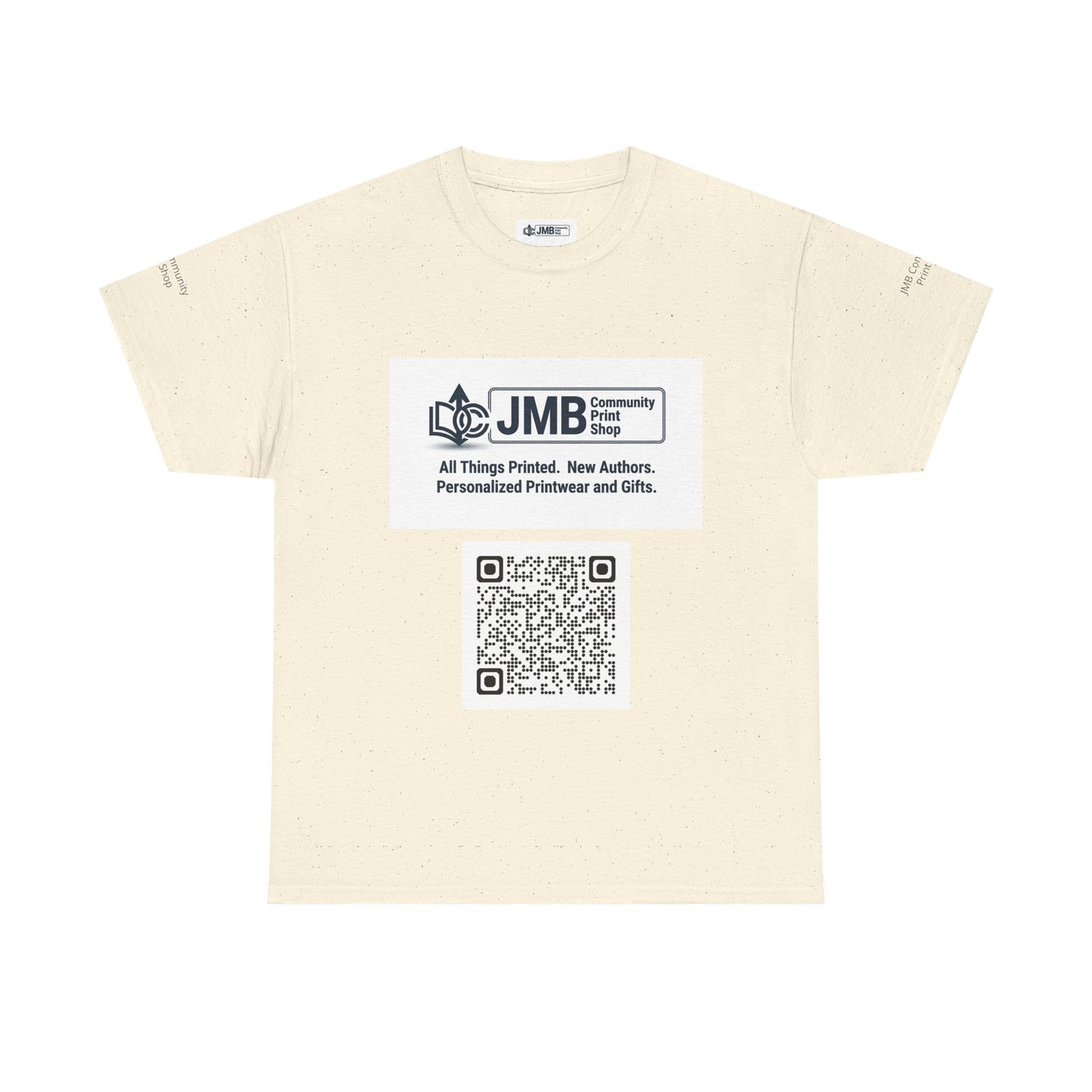 JMB Community Print Shop Logo Tee — Personalized Print & New Authors Promotional T‑Shirt