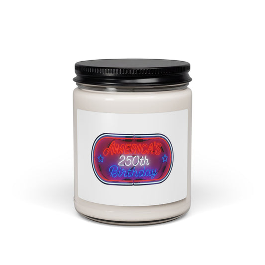 Scented Soy Candle — '250th Birthday' Neon Sign Design, 9 oz