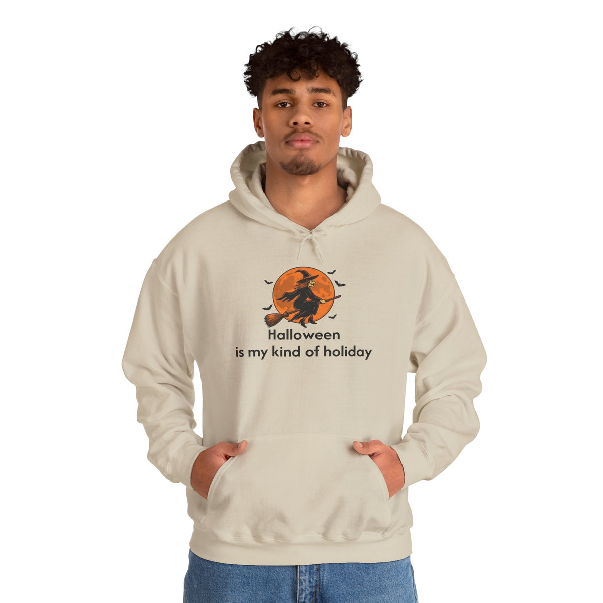 Halloween Hoodie — "Halloween is my kind of holiday" Witch Moon Sweatshirt