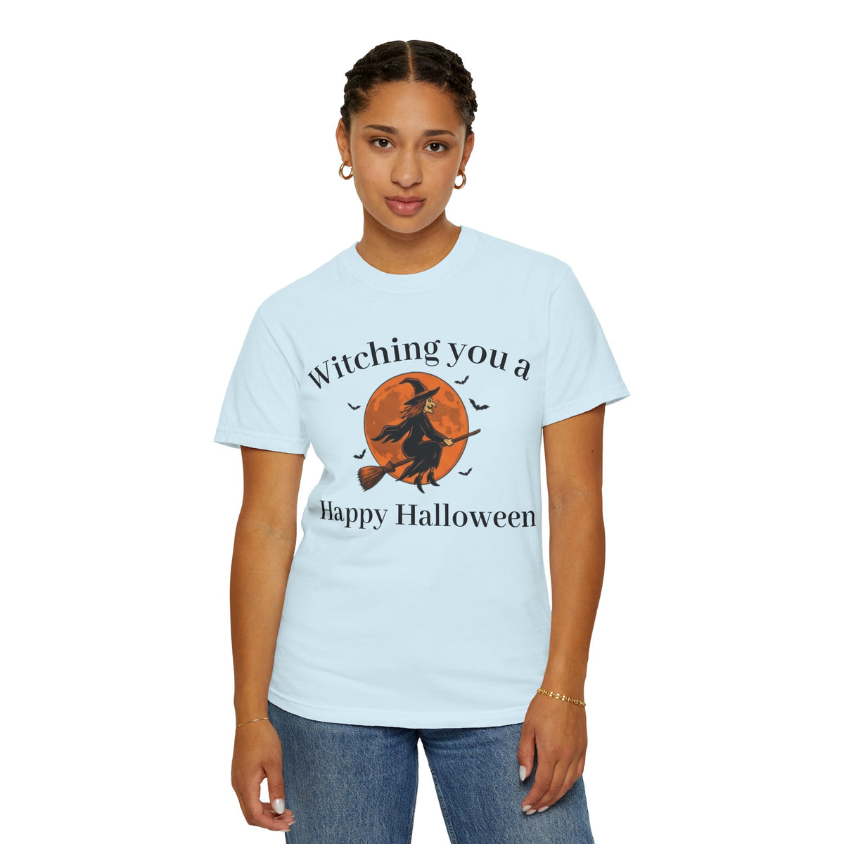 Halloween Witch T-Shirt — "Witching You a Happy Halloween" Graphic Tee