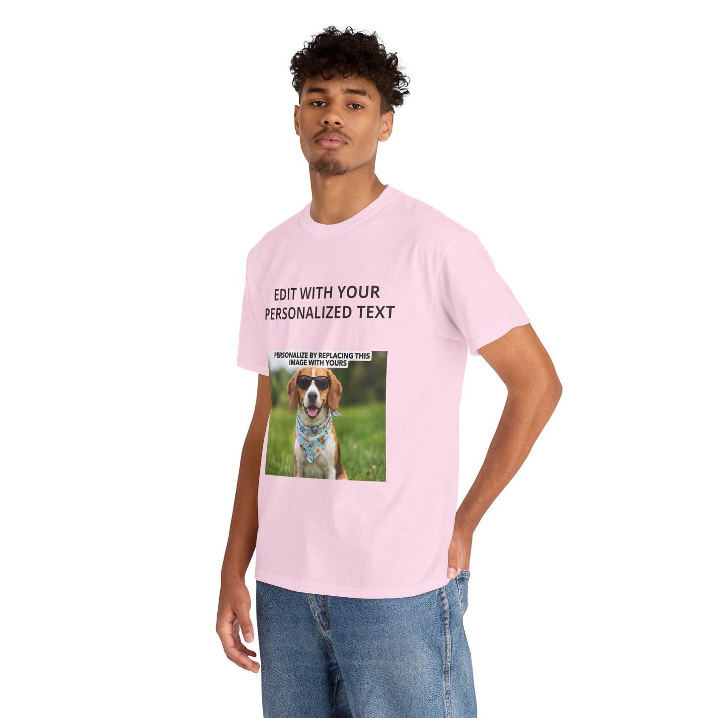 Fully Customizable Multi-Photo T-Shirt – Personalized Text & Image 2-Zone Tee