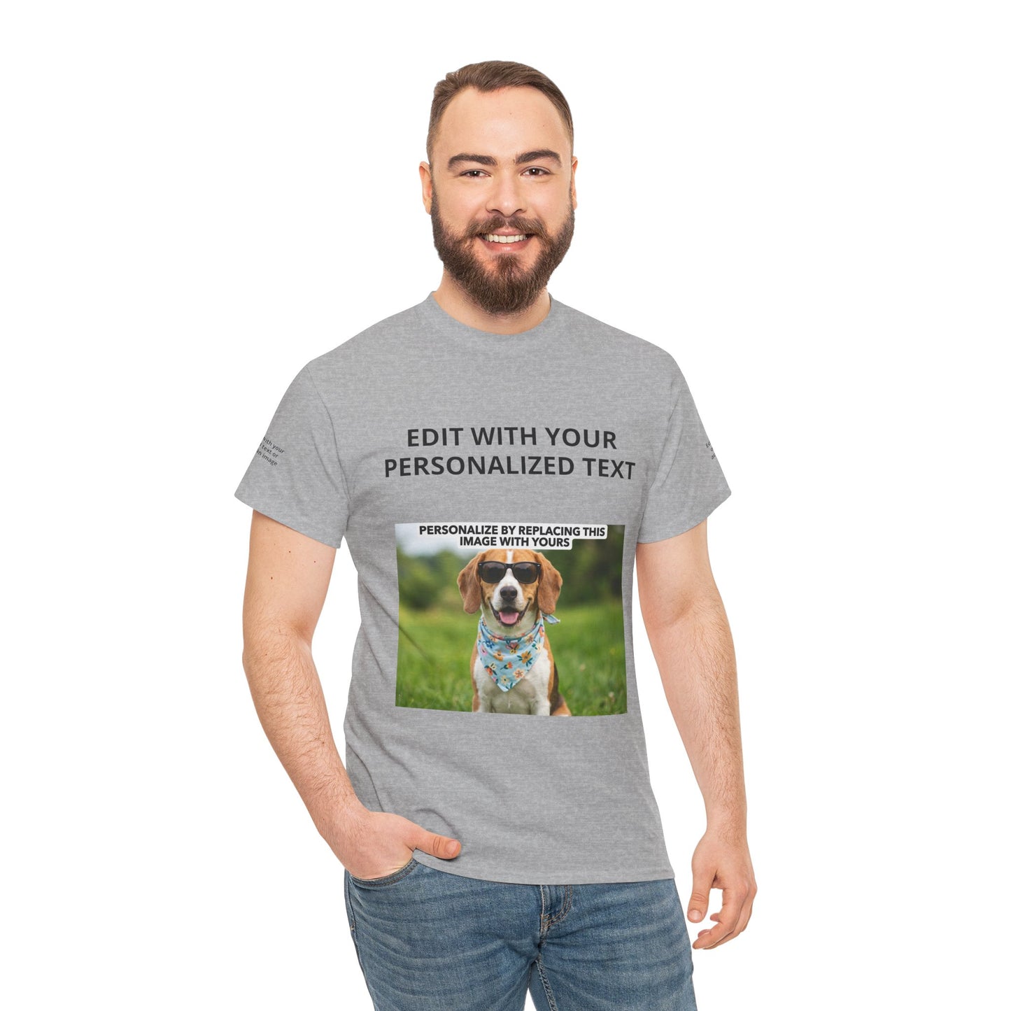 Fully Customizable Multi-Photo T-Shirt – Personalized Text & Image 5-Zone Tee
