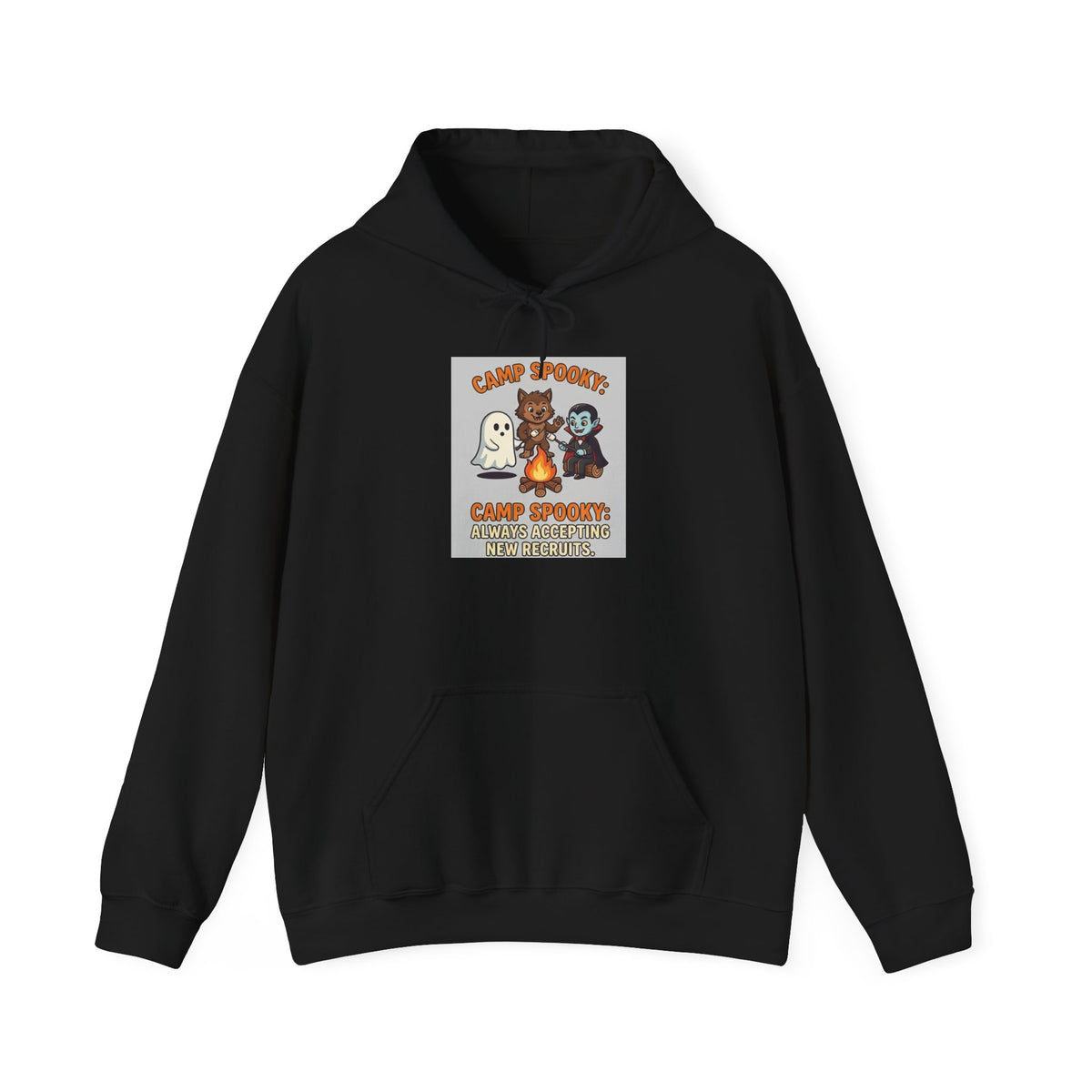 Halloween Camp Ghost Hoodie — "Camp Spooky" Cute Ghosts & Bonfire Sweatshirt