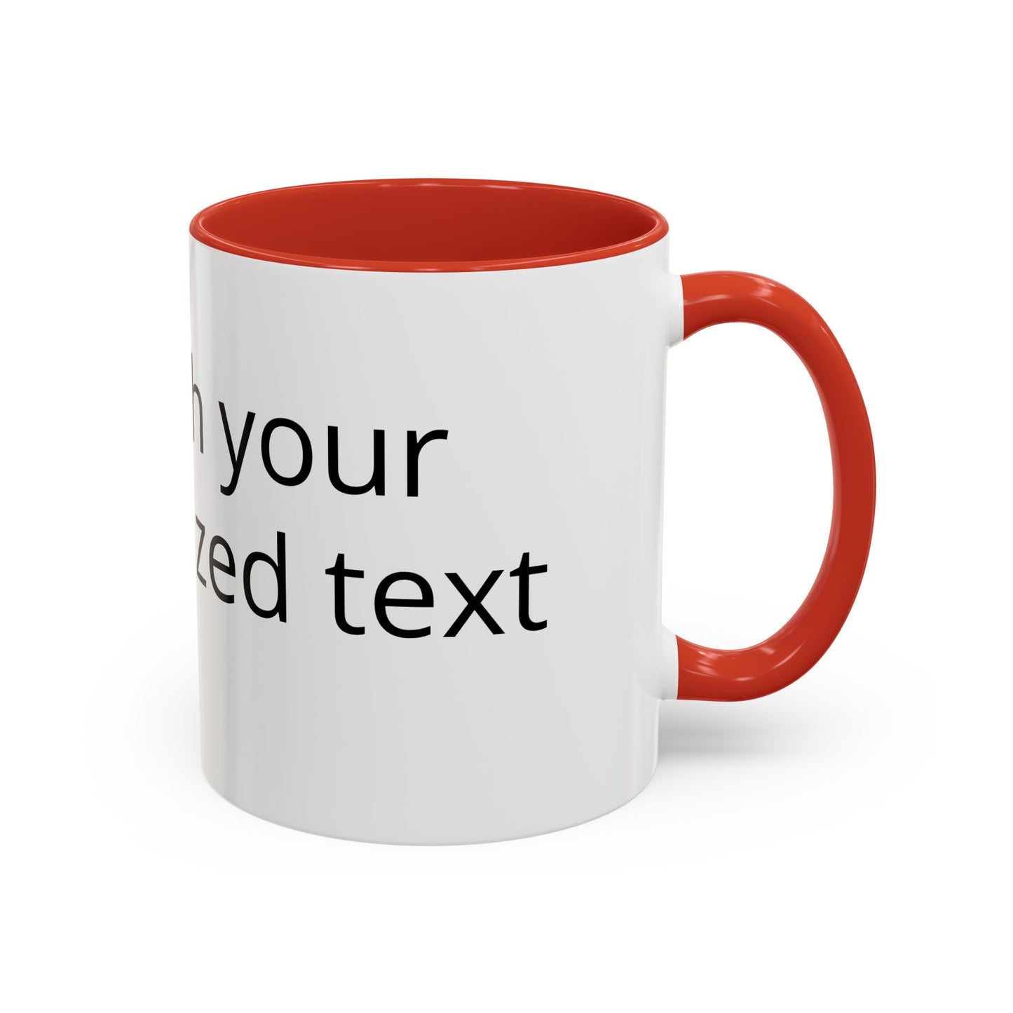 Personalized Accent Coffee Mug — Custom Text Black-Trim 11/15oz