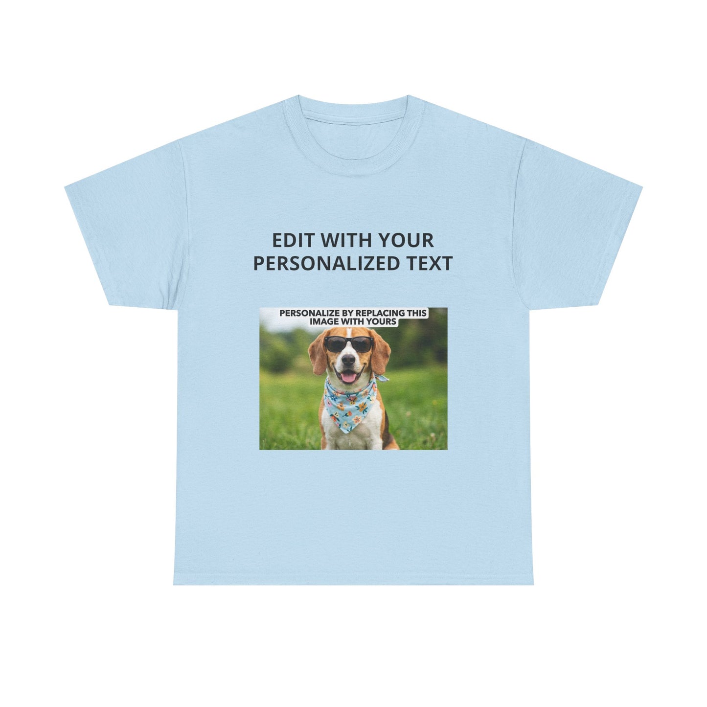 Fully Customizable Multi-Photo T-Shirt – Personalized Text & Image 2-Zone Tee