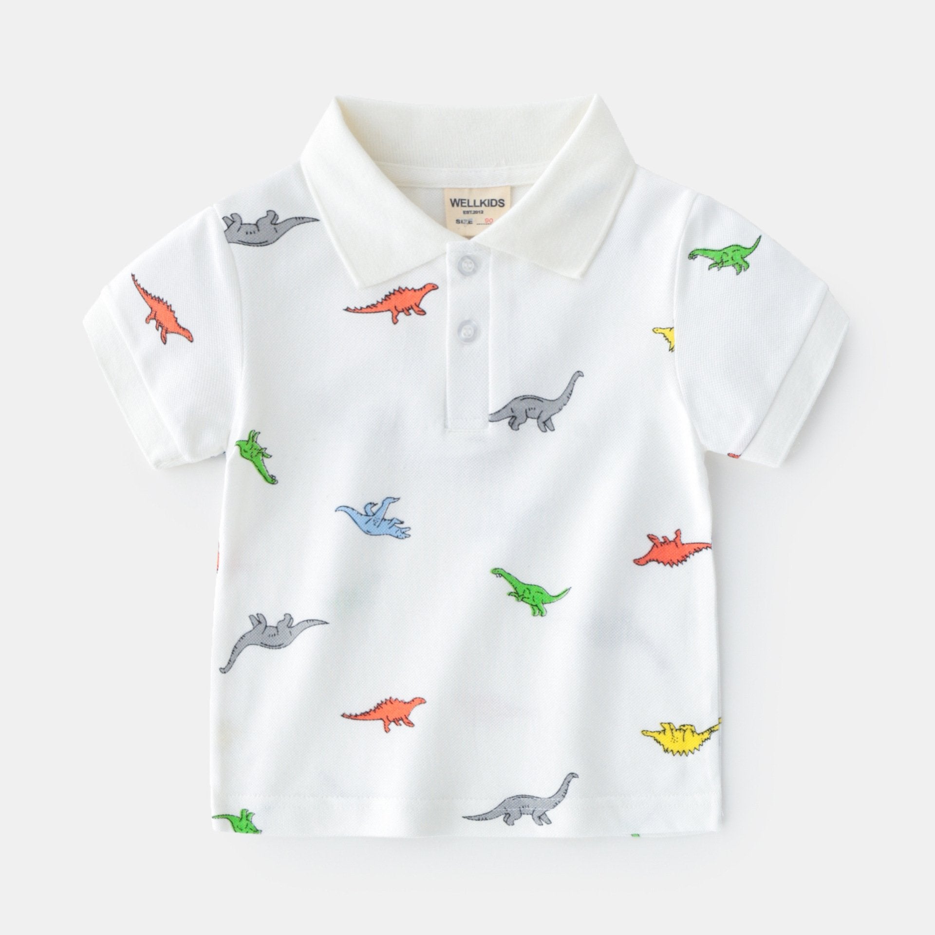 Boys' Dinosaur Cartoon Casual Moisture-Wicking Cotton T-Shirt