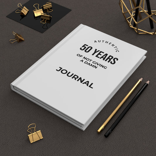 Authentic 50 Years Funny Milestone Hardcover Journal — 50th Birthday Gift