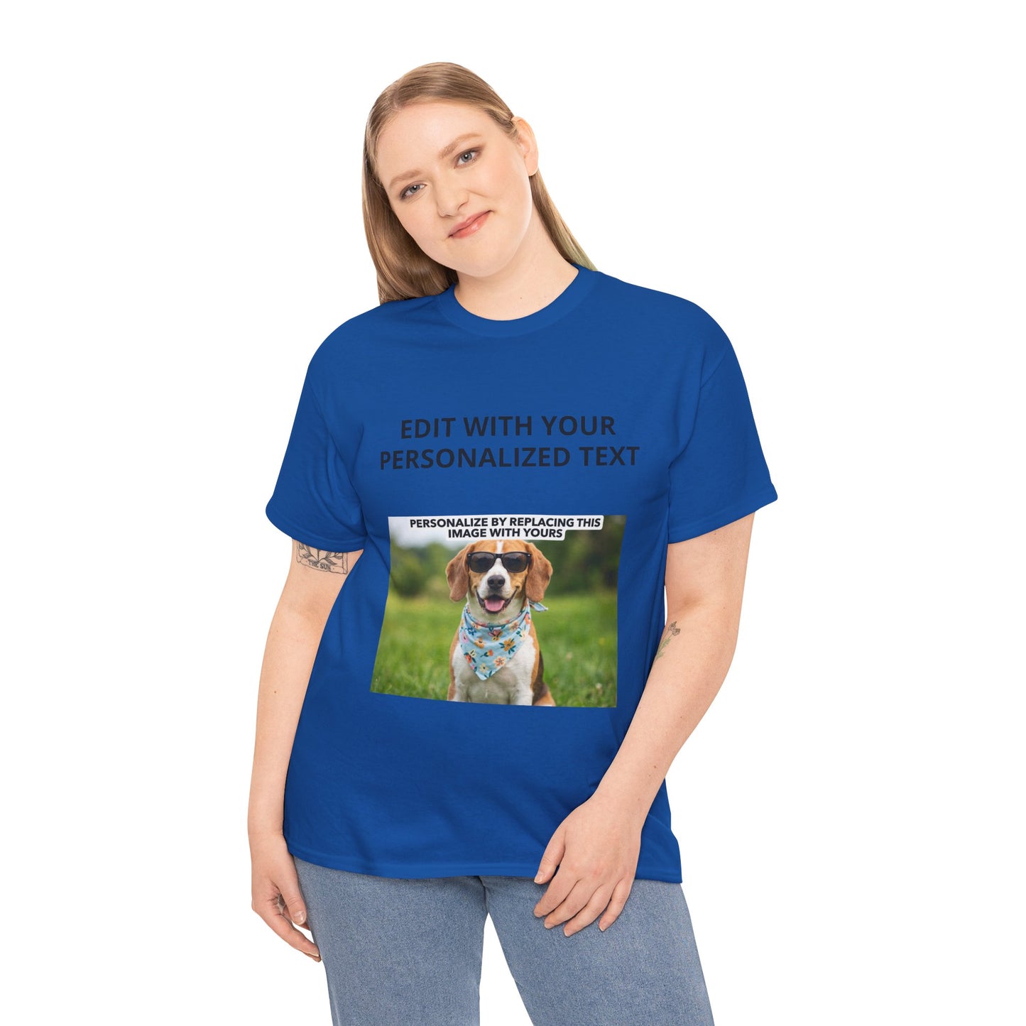 Fully Customizable Multi-Photo T-Shirt – Personalized Text & Image 2-Zone Tee