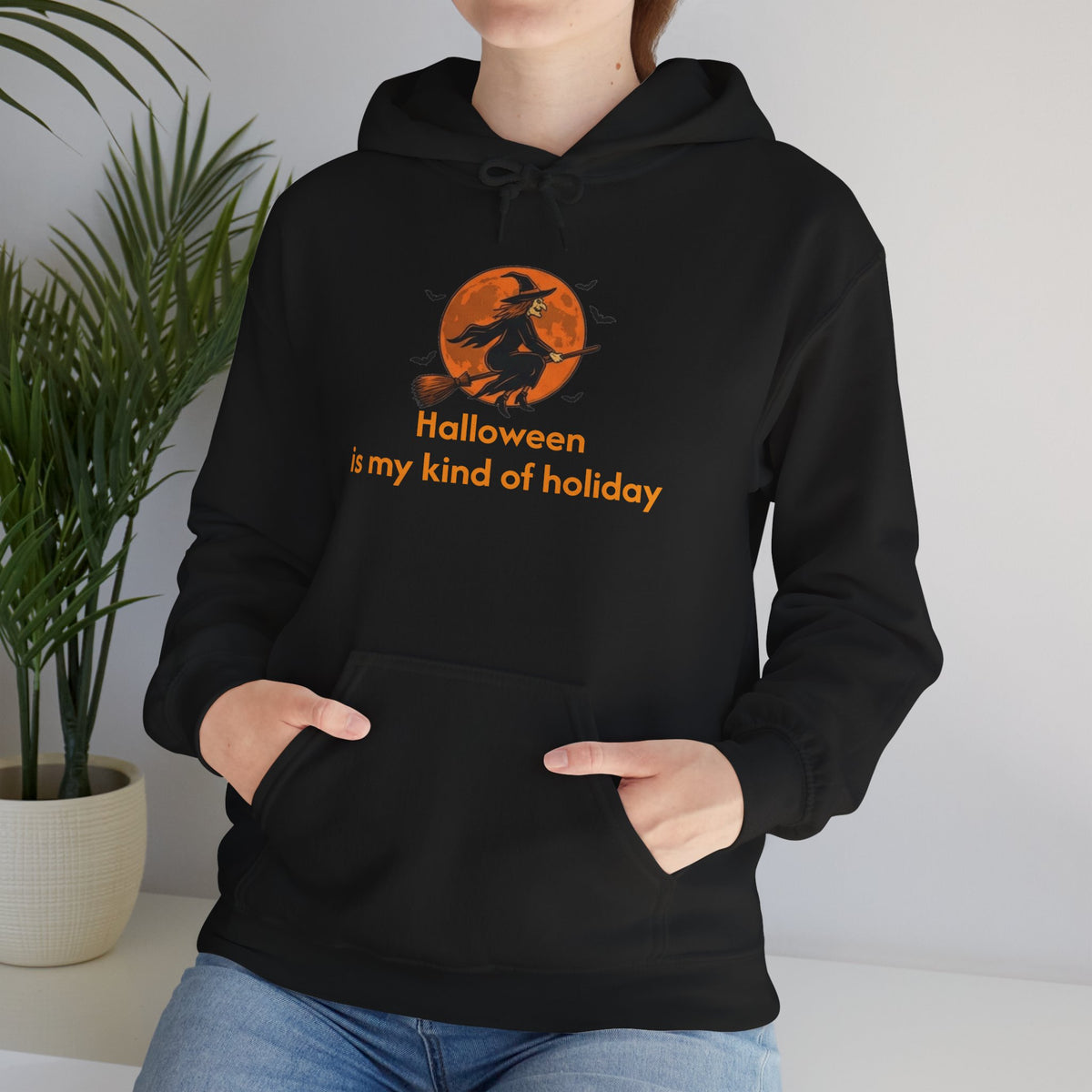 Halloween Hoodie — "Halloween is my kind of holiday" Witch Moon Sweatshirt