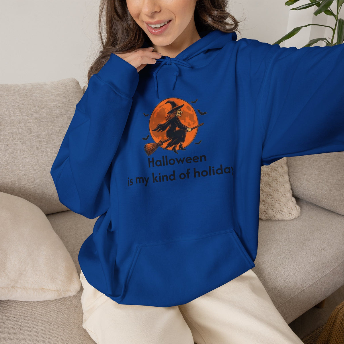 Halloween Hoodie — "Halloween is my kind of holiday" Witch Moon Sweatshirt