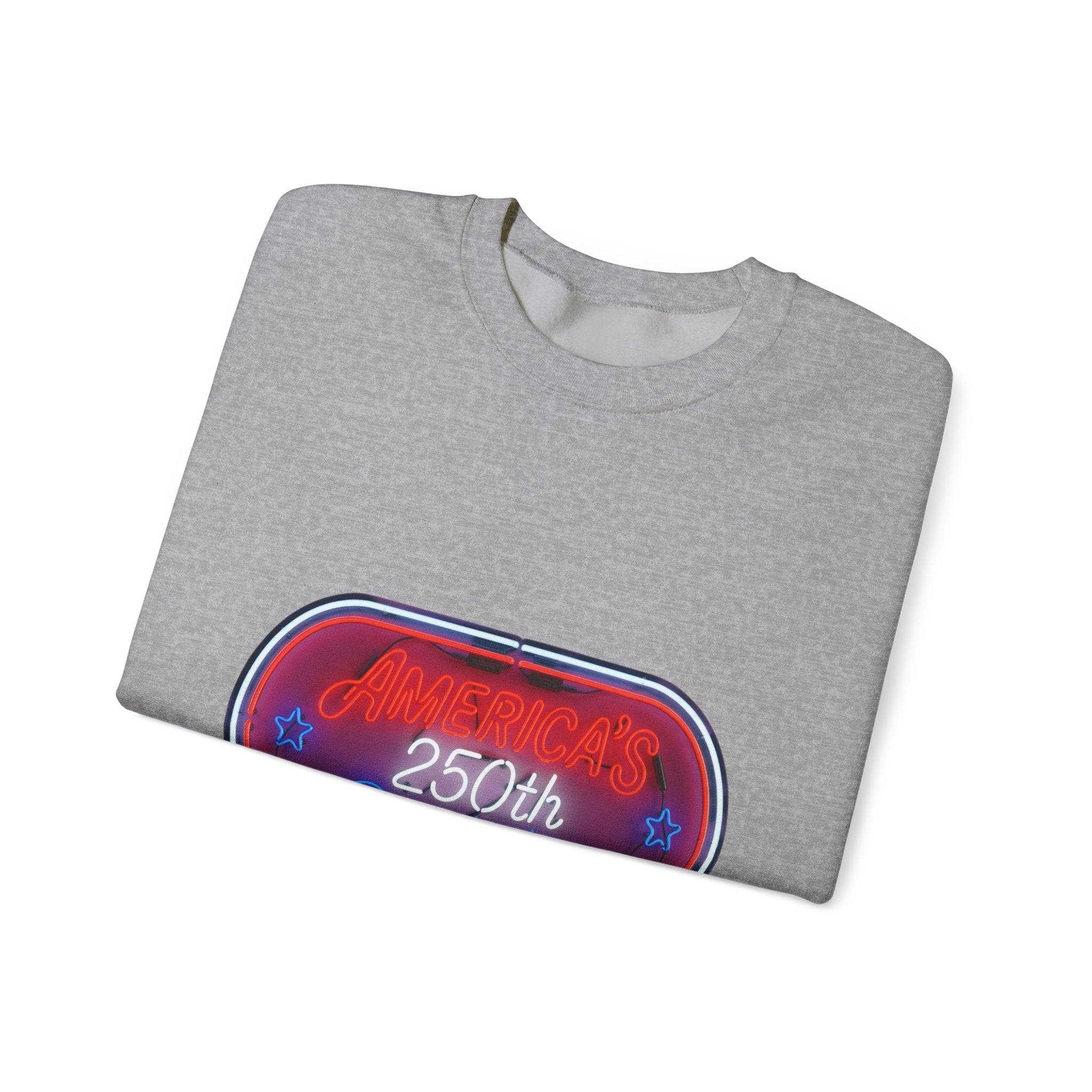 250th Birthday Neon Sign Crewneck Sweatshirt