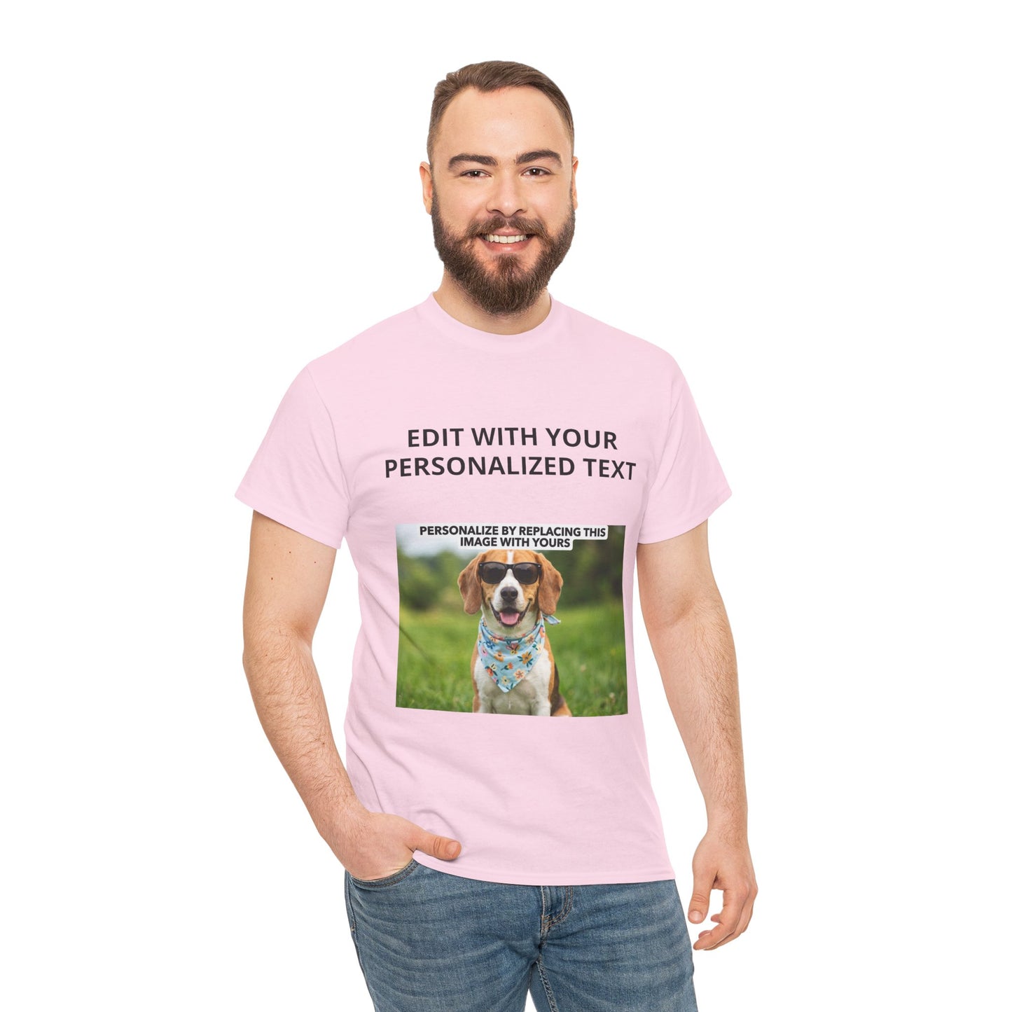 Fully Customizable Multi-Photo T-Shirt – Personalized Text & Image 2-Zone Tee