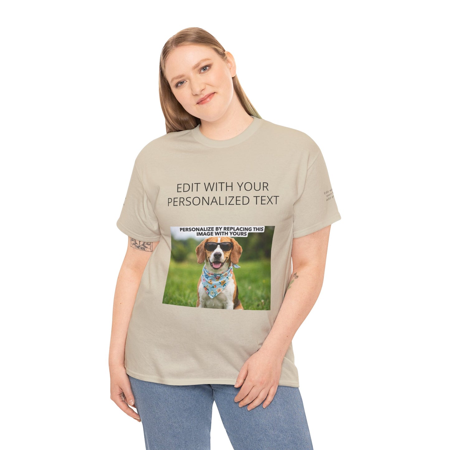 Fully Customizable Multi-Photo T-Shirt – Personalized Text & Image 5-Zone Tee