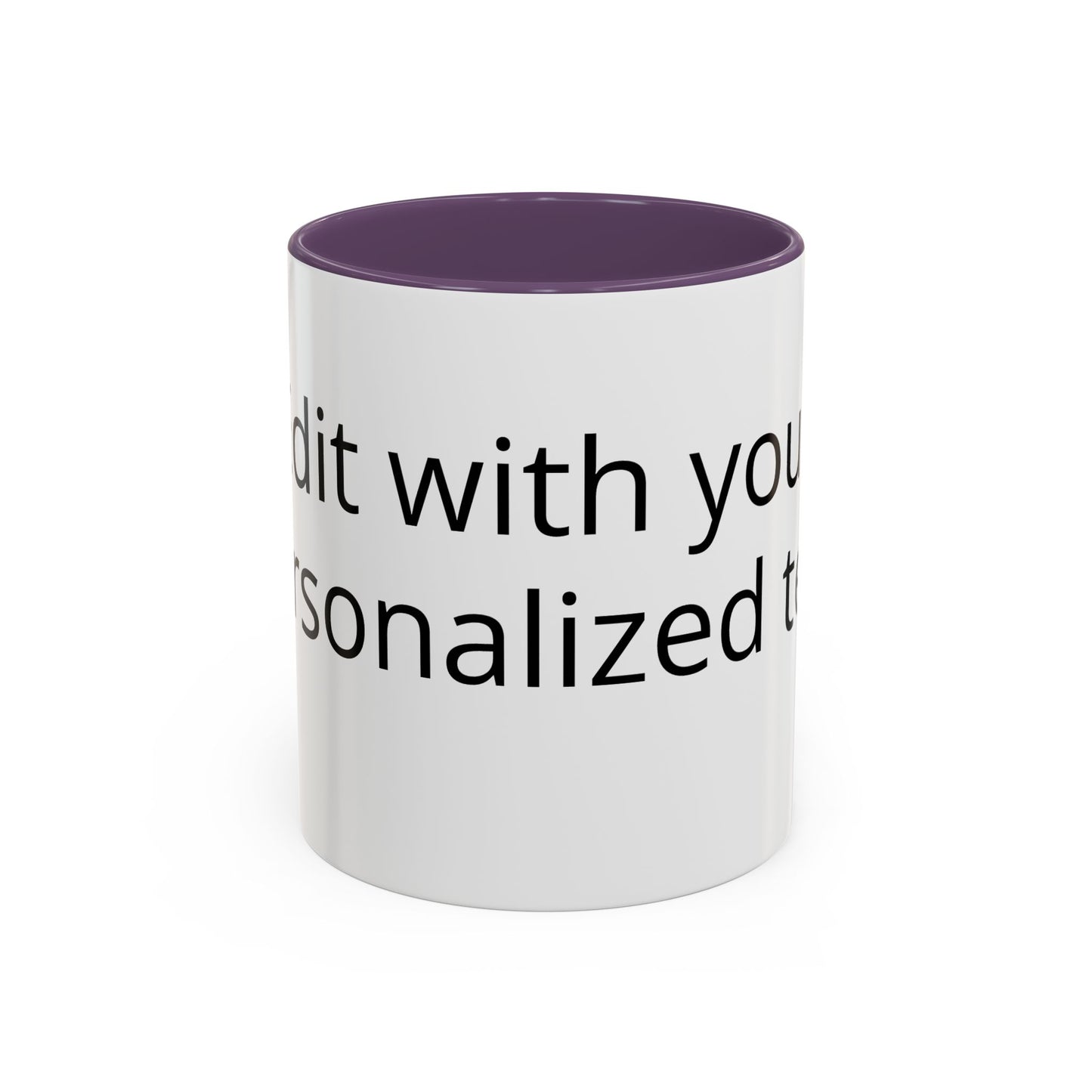 Personalized Accent Coffee Mug — Custom Text Black-Trim 11/15oz