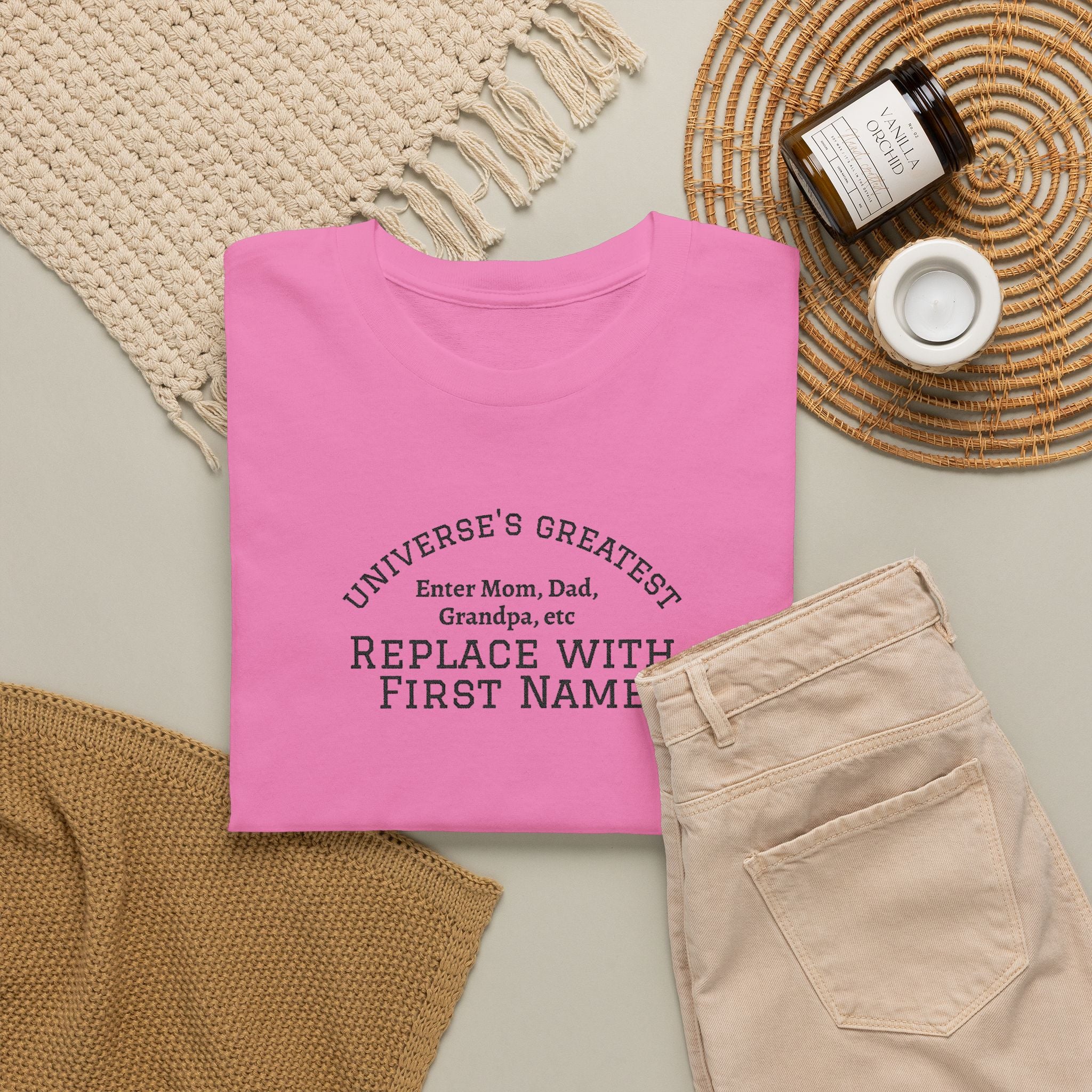 Universe's Greatest Mom, Dad, or More Personalized and Embroidered T-Shirt