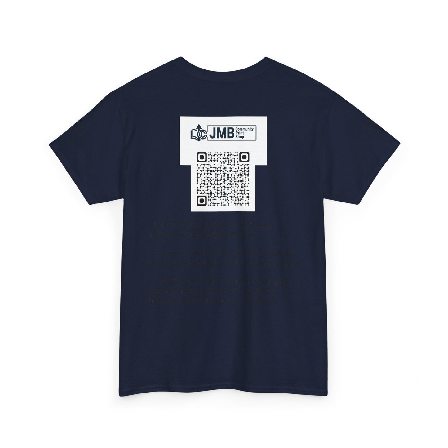 JMB Community Print Shop Logo Tee — Personalized Print & New Authors Promotional T‑Shirt