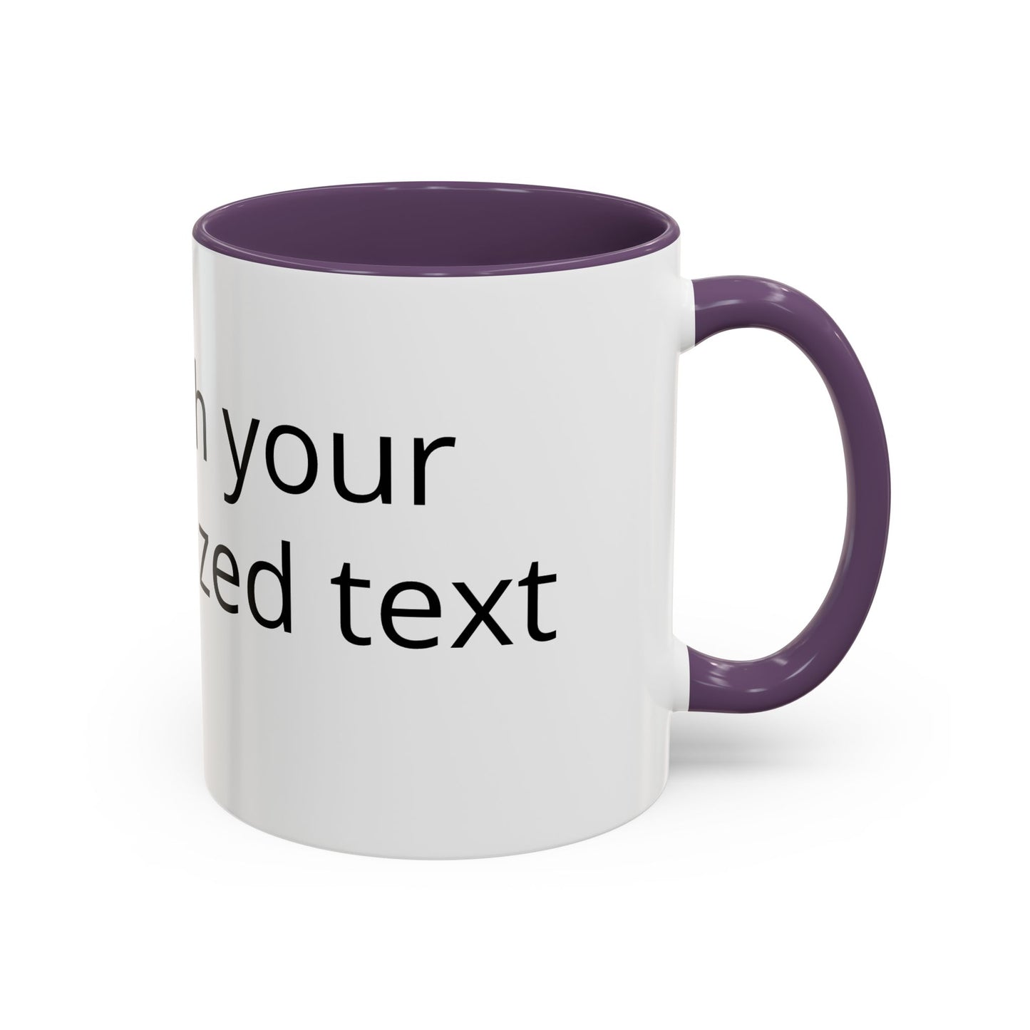 Personalized Accent Coffee Mug — Custom Text Black-Trim 11/15oz