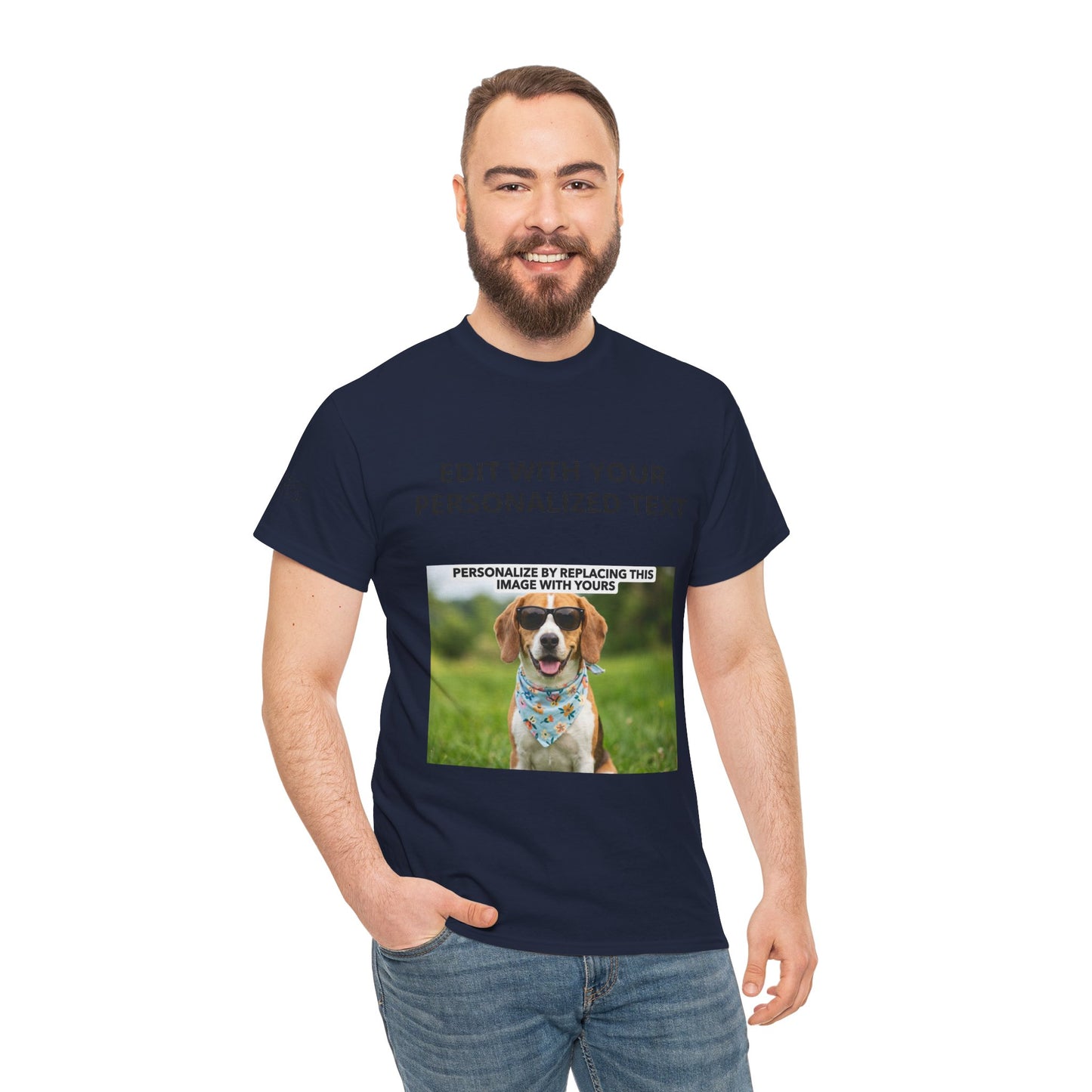 Fully Customizable Multi-Photo T-Shirt – Personalized Text & Image 5-Zone Tee