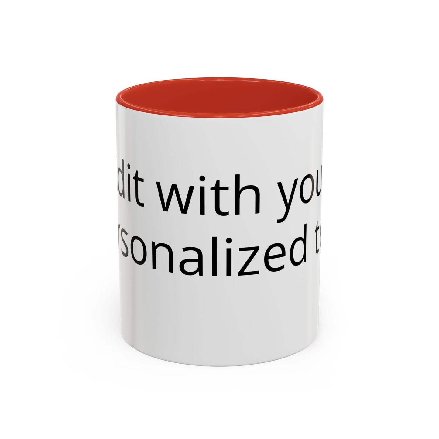 Personalized Accent Coffee Mug — Custom Text Black-Trim 11/15oz
