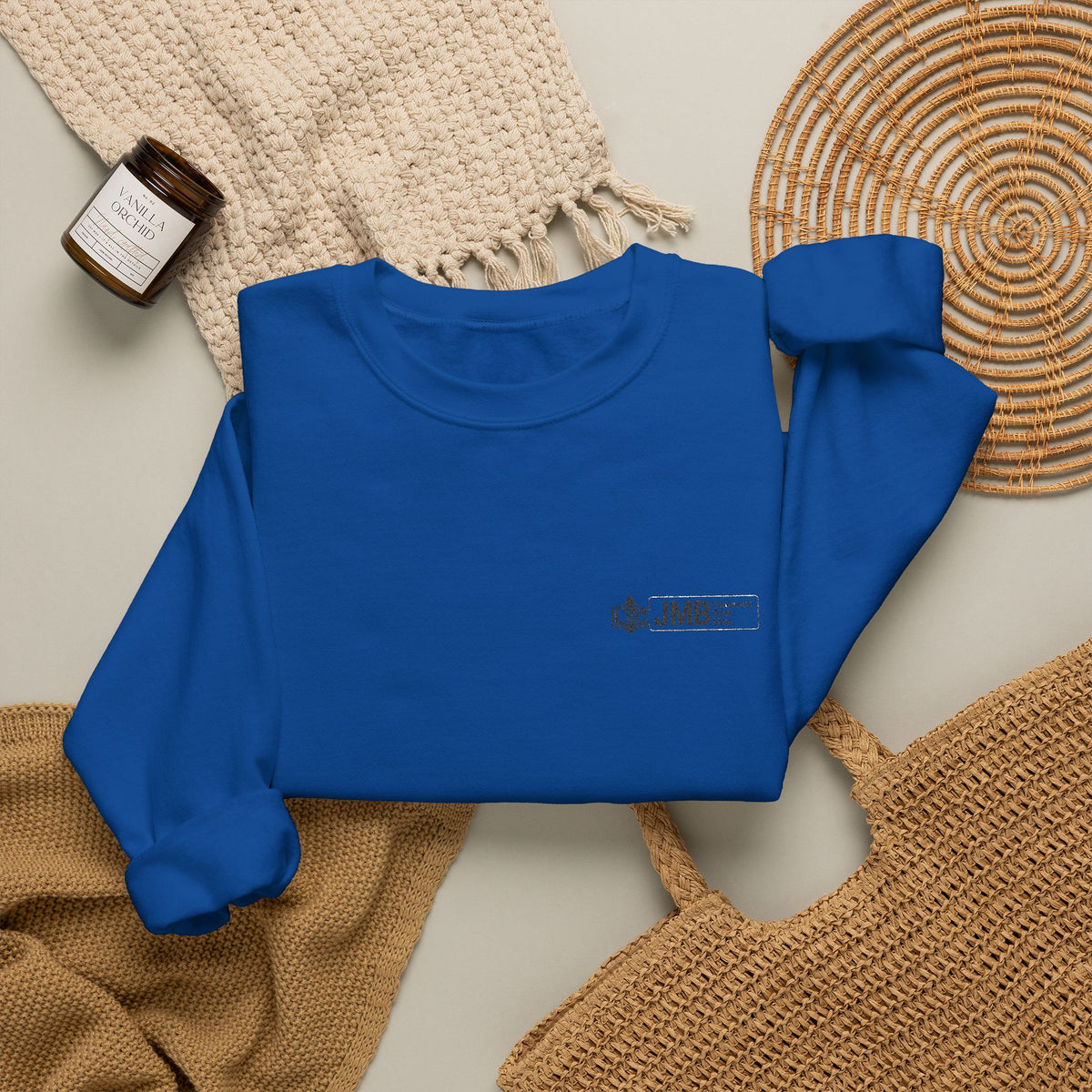 JMB Community Print Shop Embroidered Crewneck Sweatshirt — Logo Chest Design