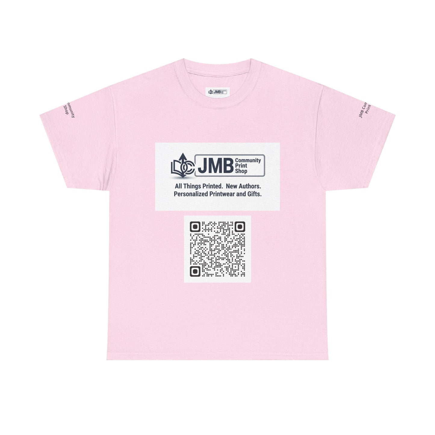 JMB Community Print Shop Logo Tee — Personalized Print & New Authors Promotional T‑Shirt