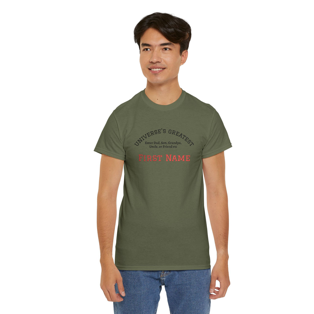 Embroidered "Universe's Greatest" Man - Dad, Son, Grandpa, Uncle or more - YOU DECIDE! - Personalized T-Shirt