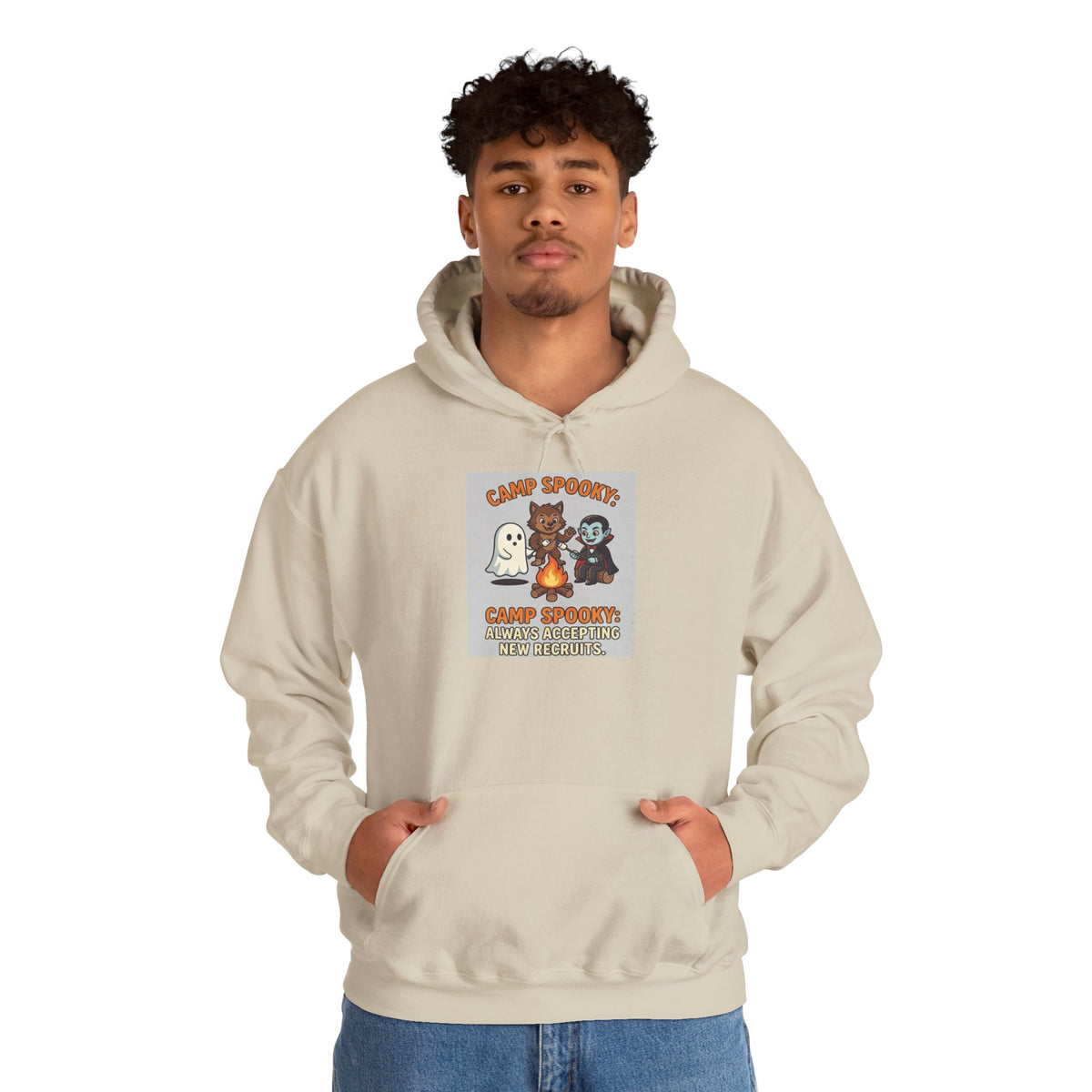 Halloween Camp Ghost Hoodie — "Camp Spooky" Cute Ghosts & Bonfire Sweatshirt