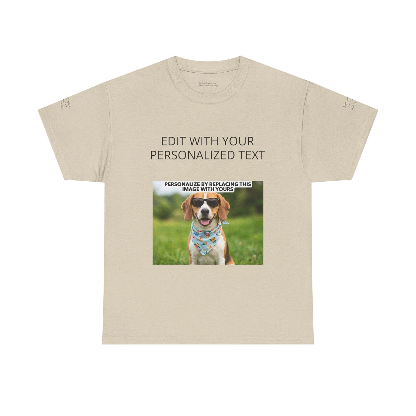 Fully Customizable Multi-Photo T-Shirt – Personalized Text & Image 5-Zone Tee