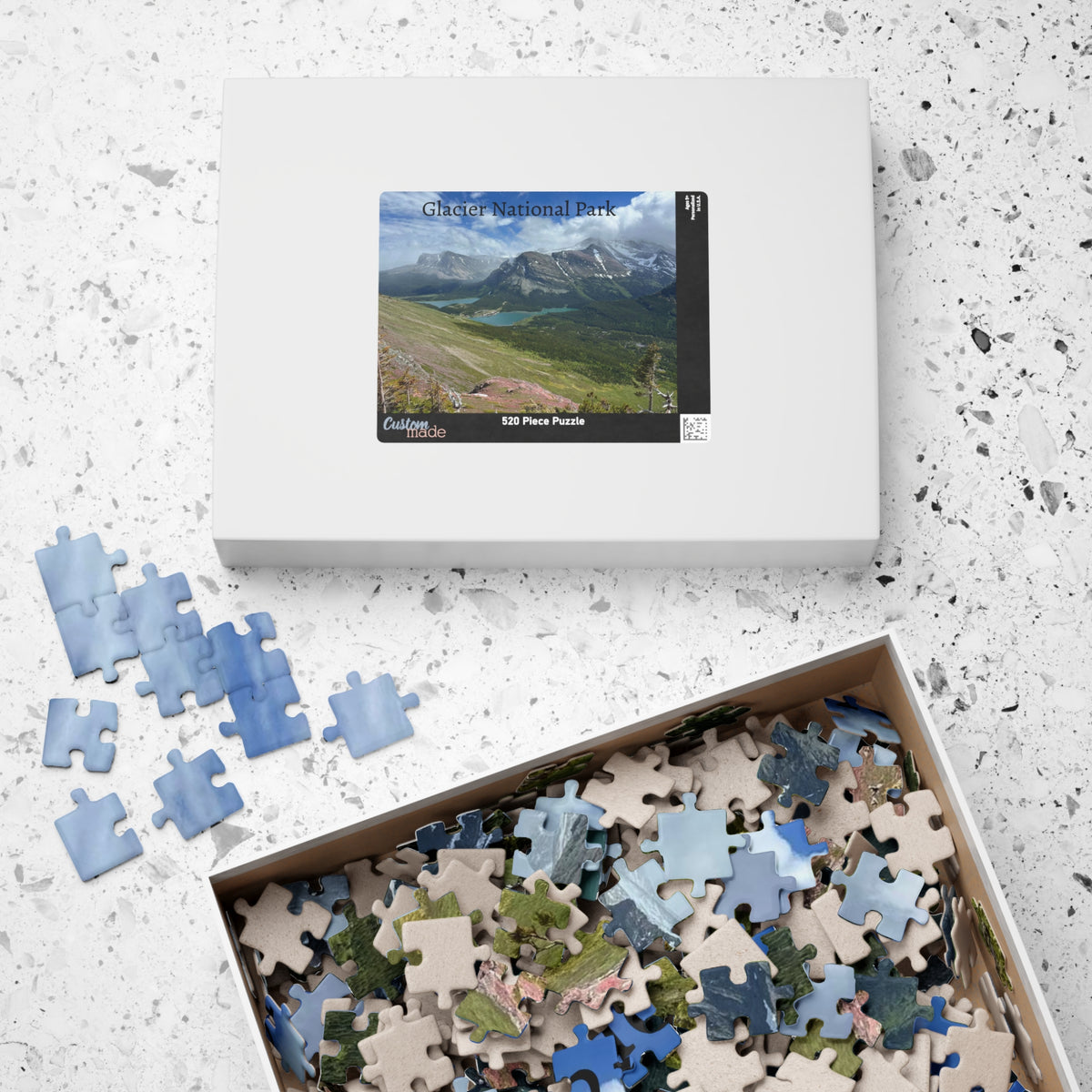 Glacier National Park Scenic Jigsaw Puzzle — Mountain Lakes Landscape (110/252/520/1014 pcs)